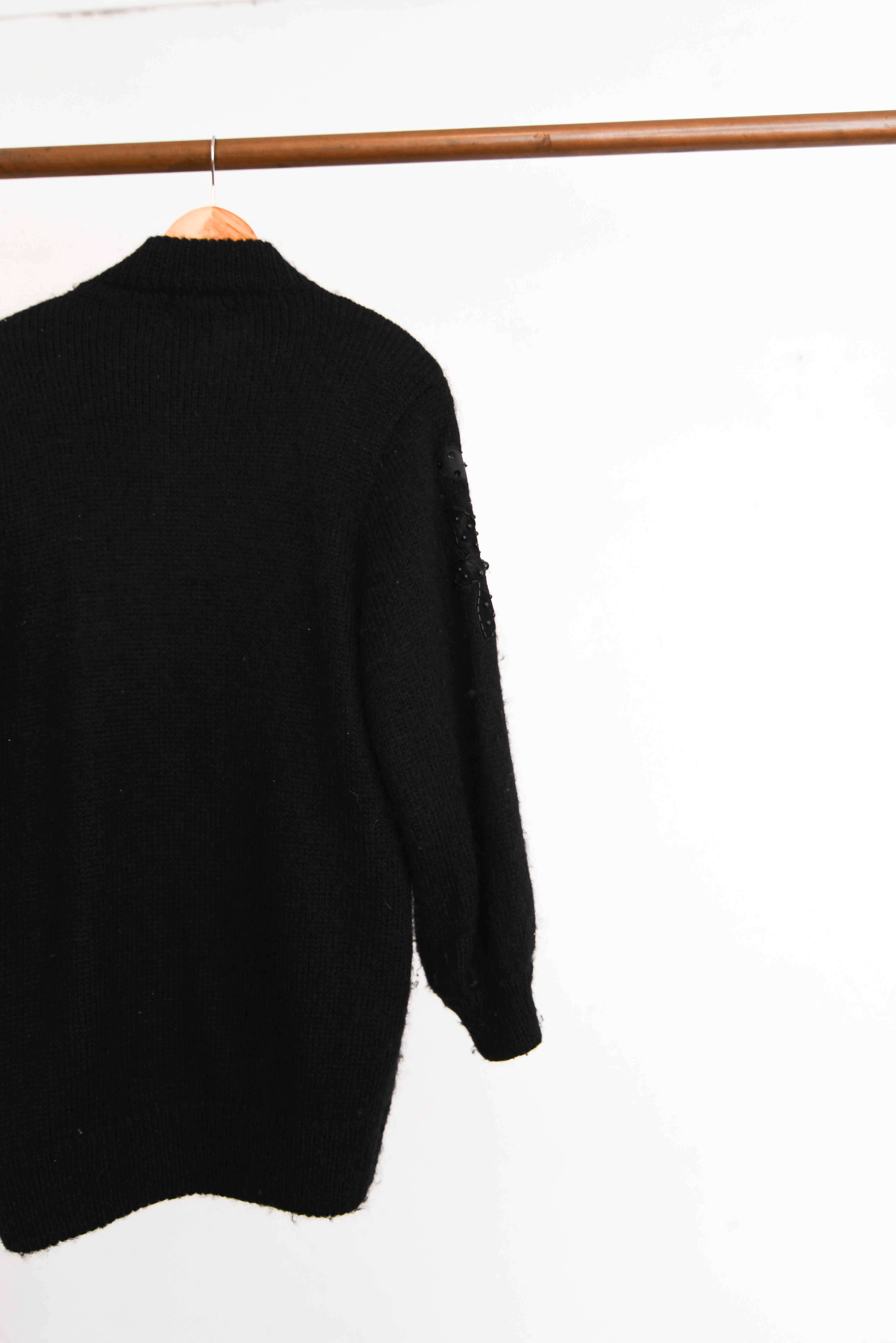 Cardigan vintage mohair forrado 