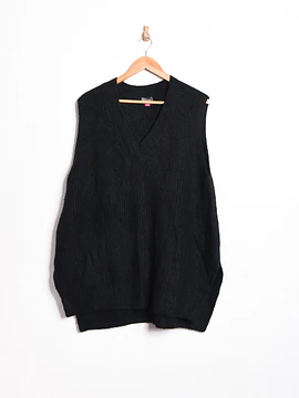 Sweater vest black tejido