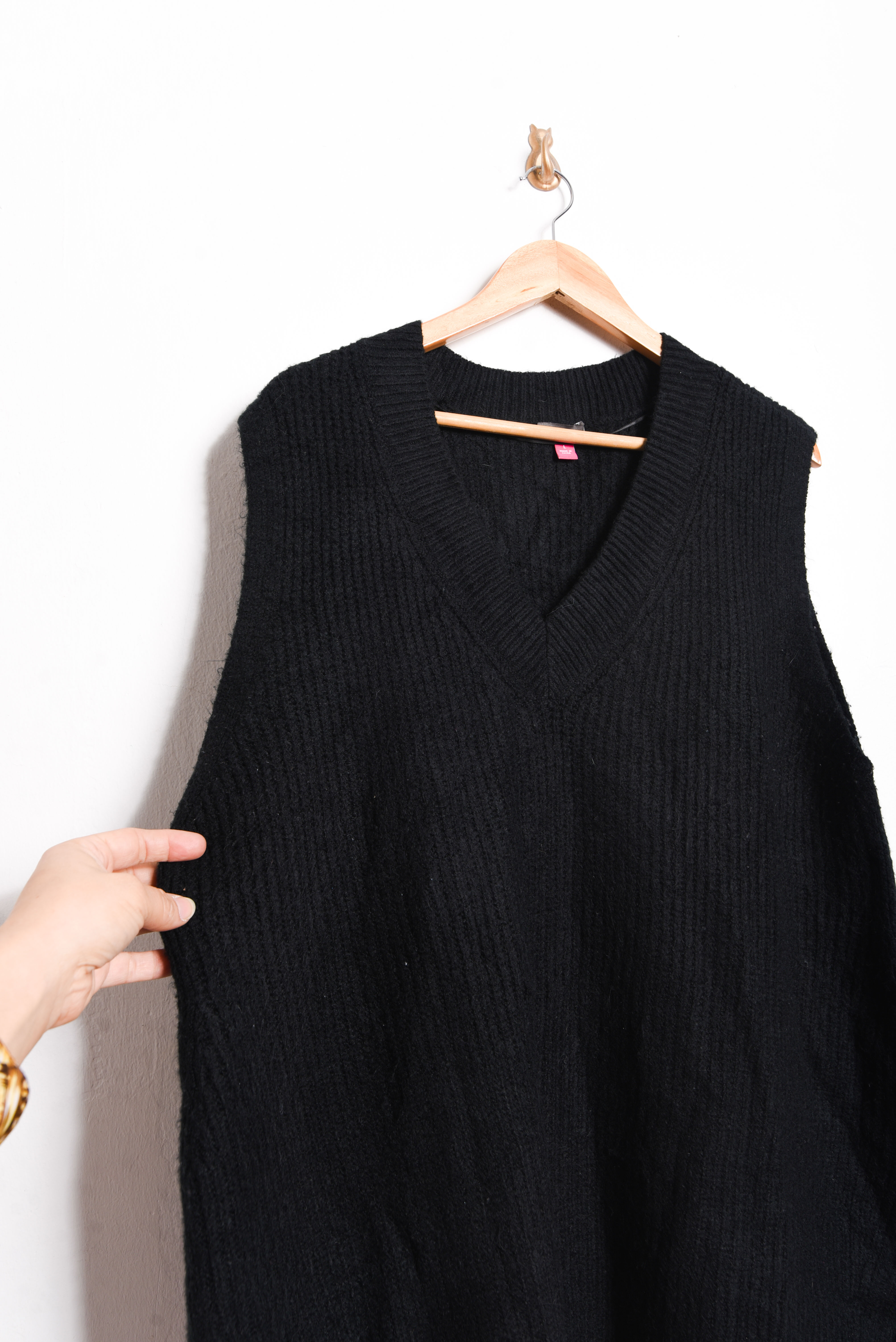 Sweater vest black tejido