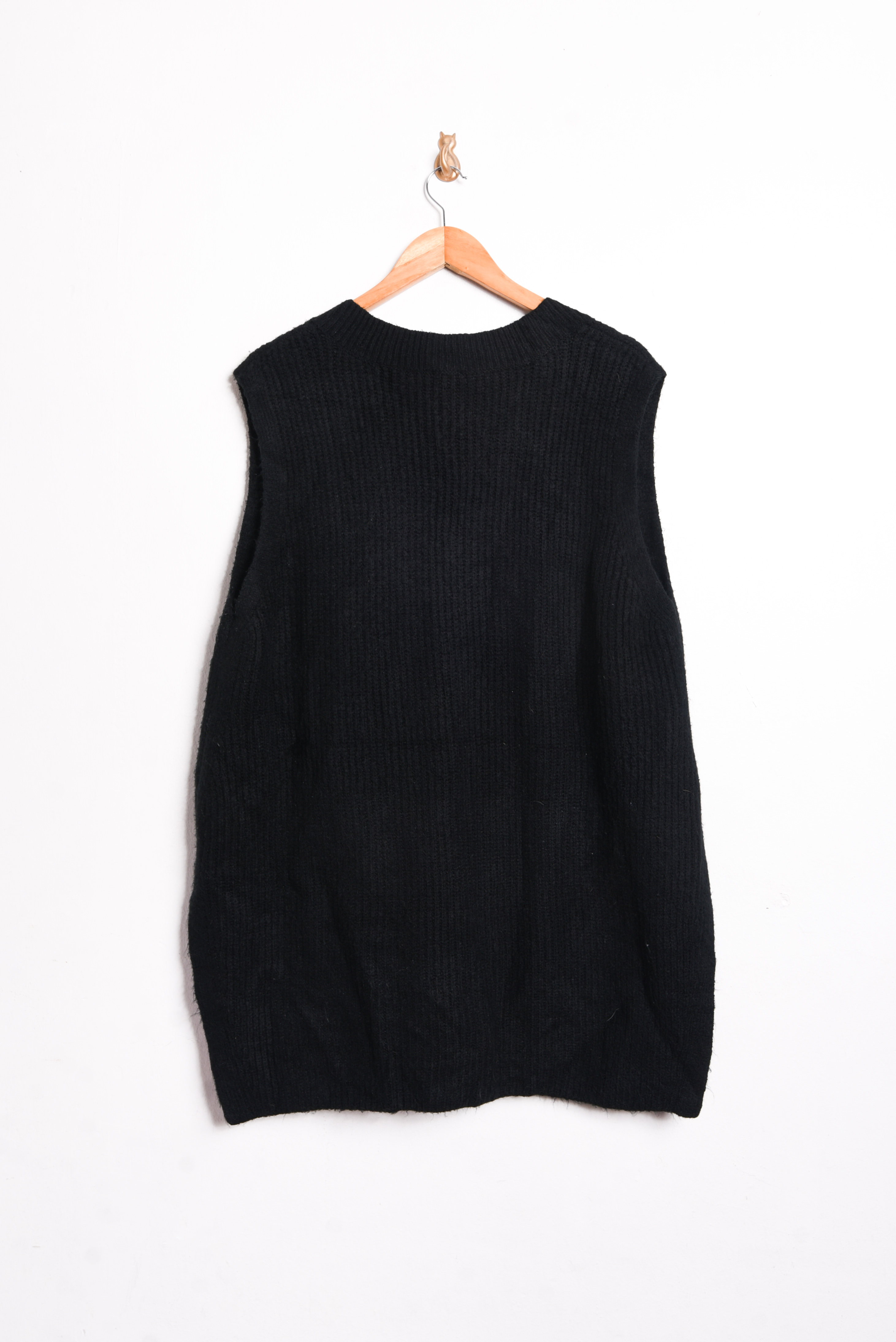 Sweater vest black tejido