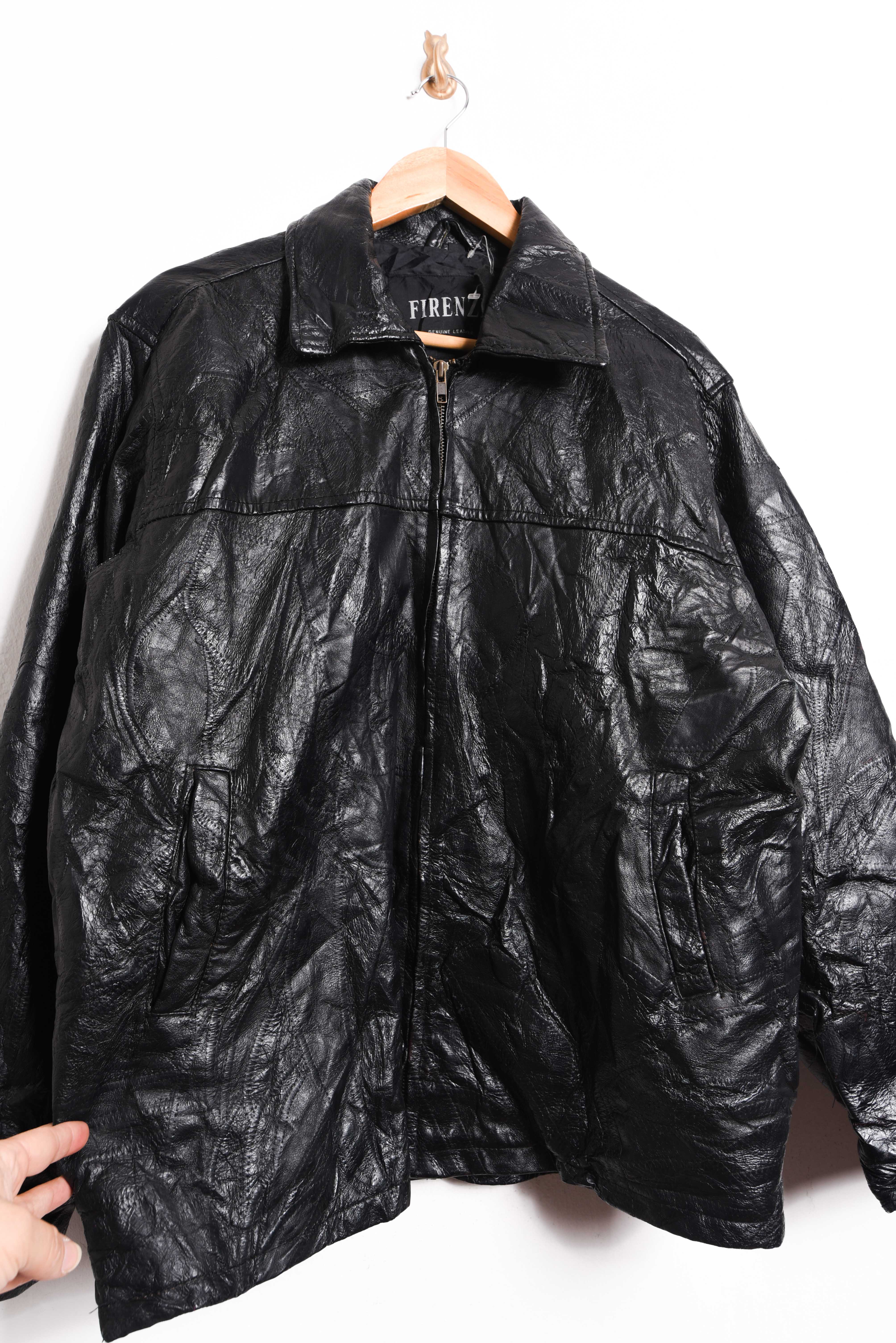 Chaqueta cuero patchwork