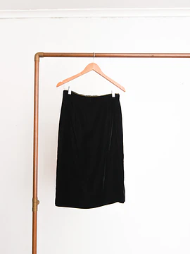 Falda black velvet vintage