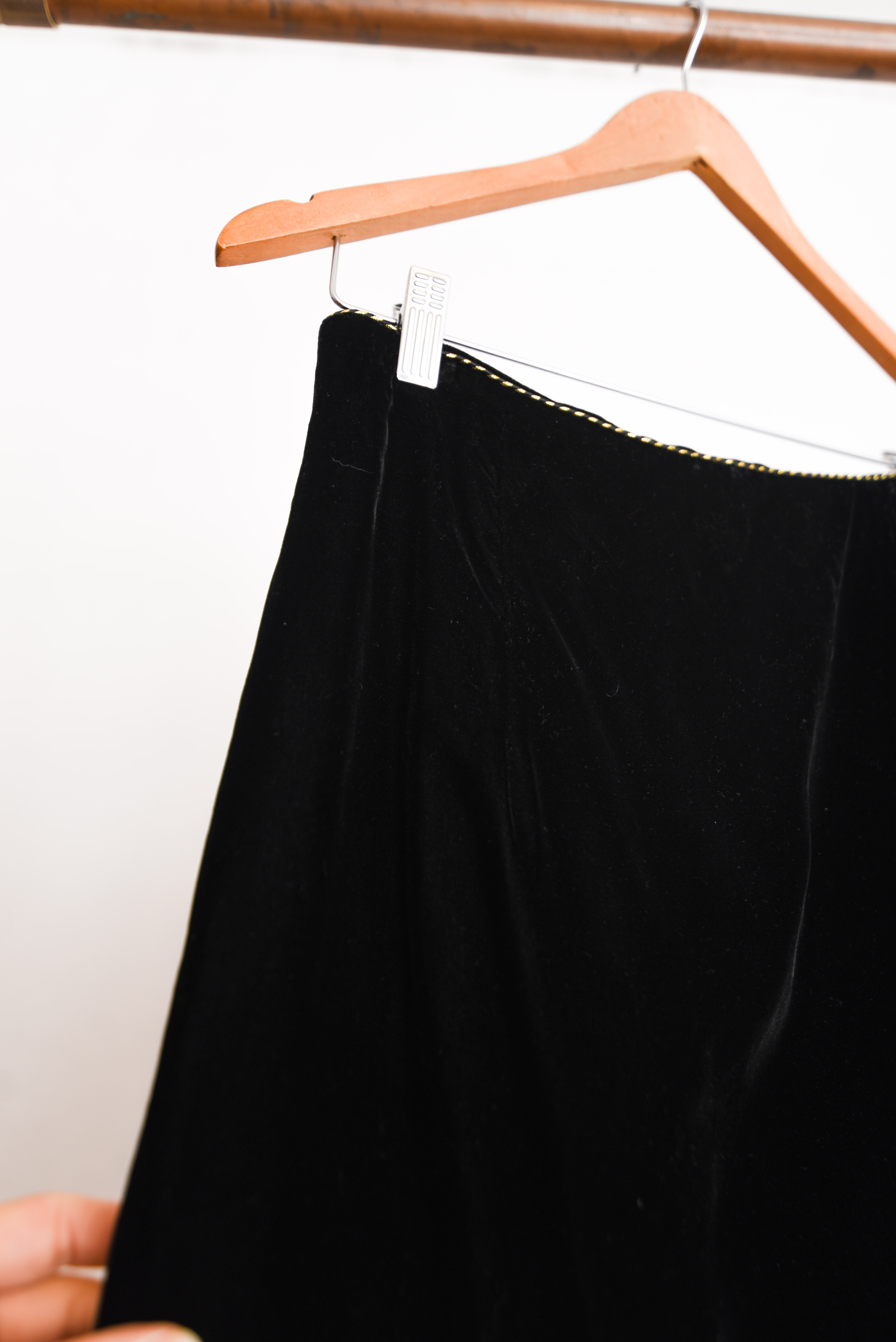 Falda black velvet vintage