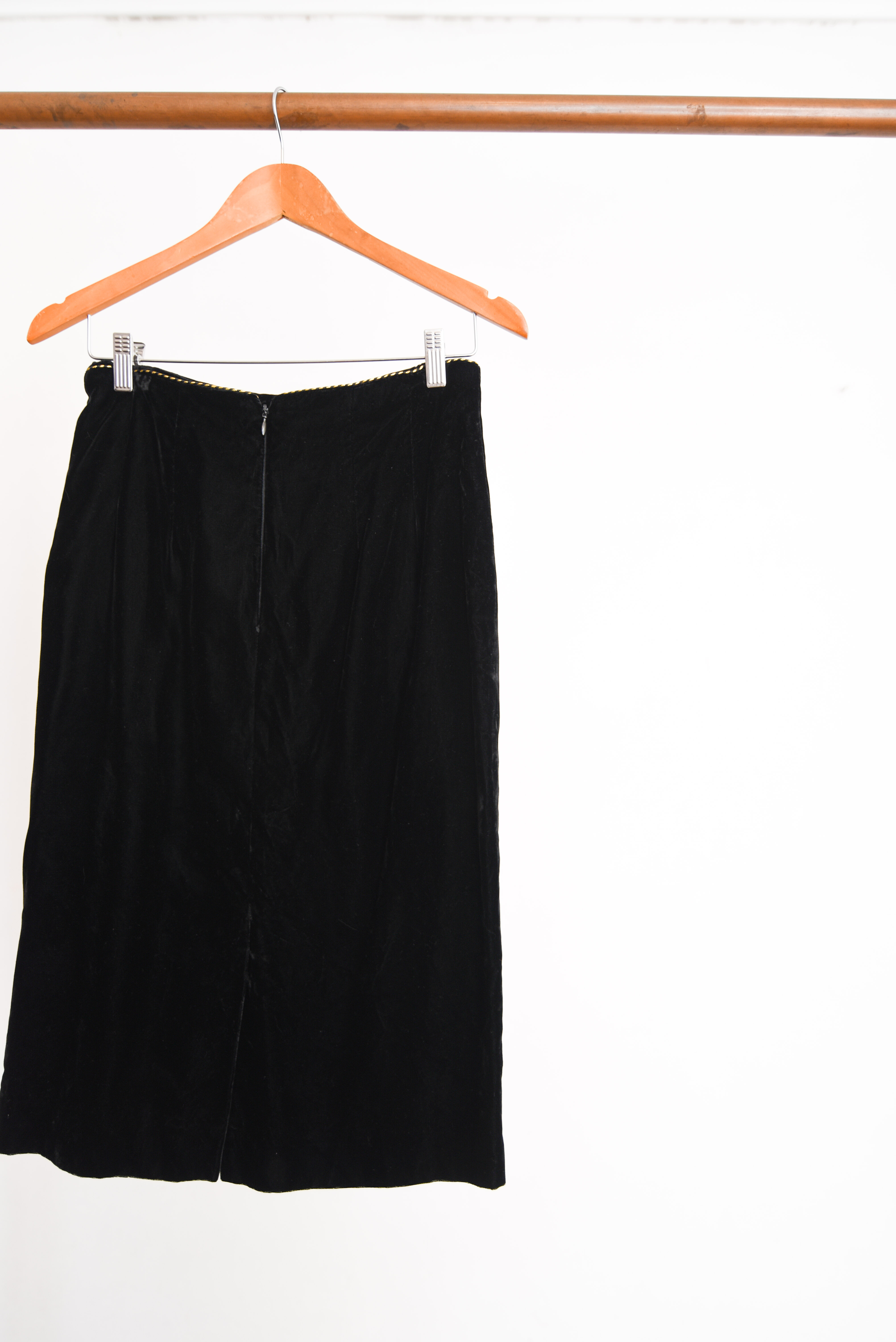 Falda black velvet vintage