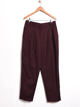 Pantalón lana burdeo tiro alto vintage