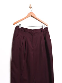 Pantalón lana burdeo tiro alto vintage
