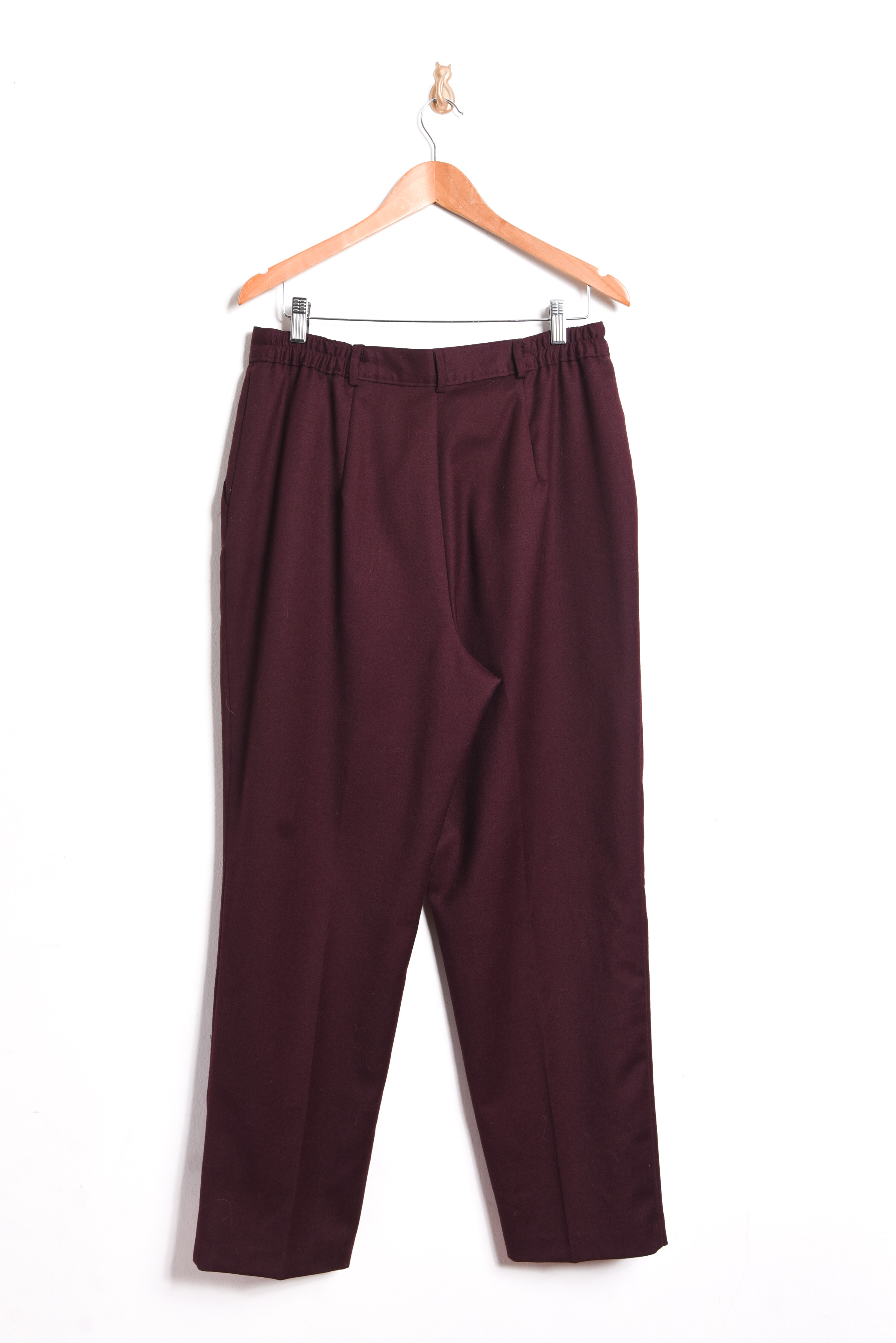 Pantalón lana burdeo tiro alto vintage