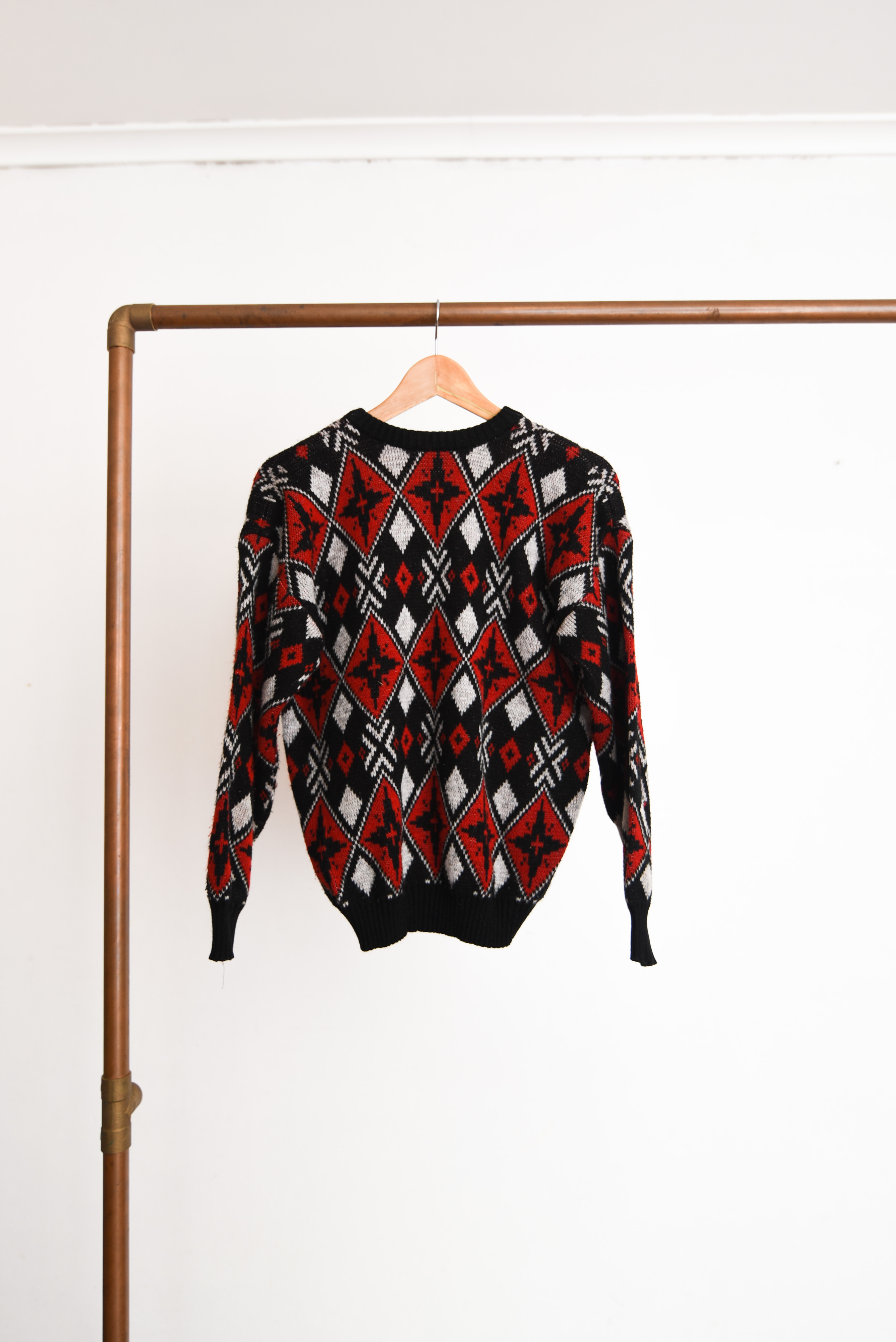 Chaleco vintage 80s negro y gris