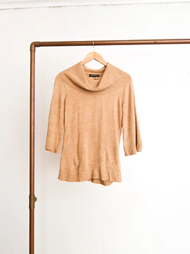 Chaleco camel drapeado
