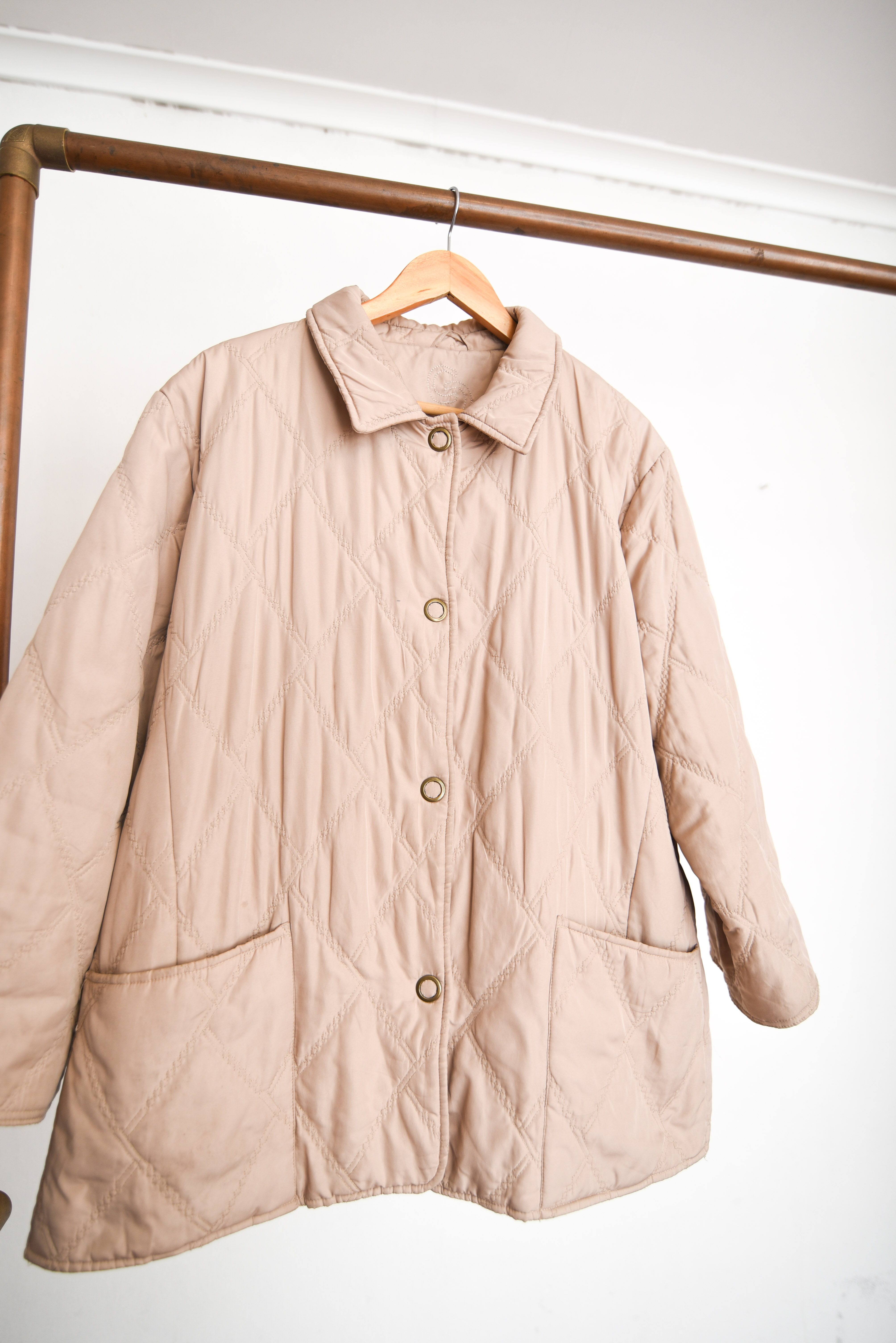 Chaqueta quilted beige