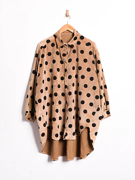 Vestido camisero lunares asimétrico