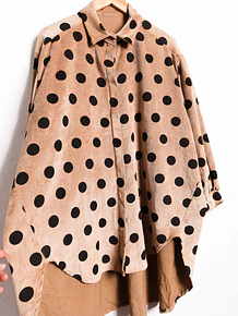 Vestido camisero lunares asimétrico