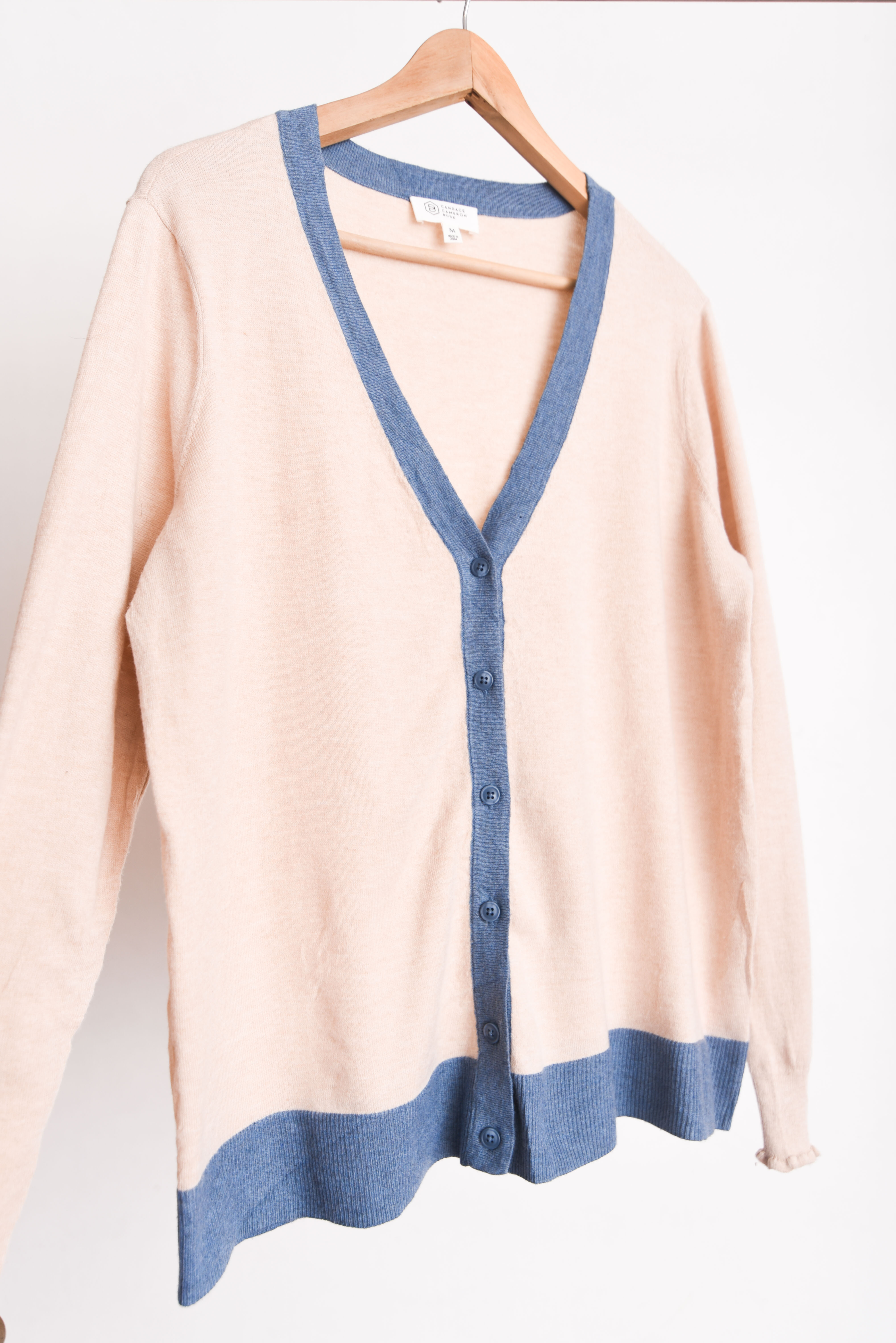 Cardigan bicolor beige blue