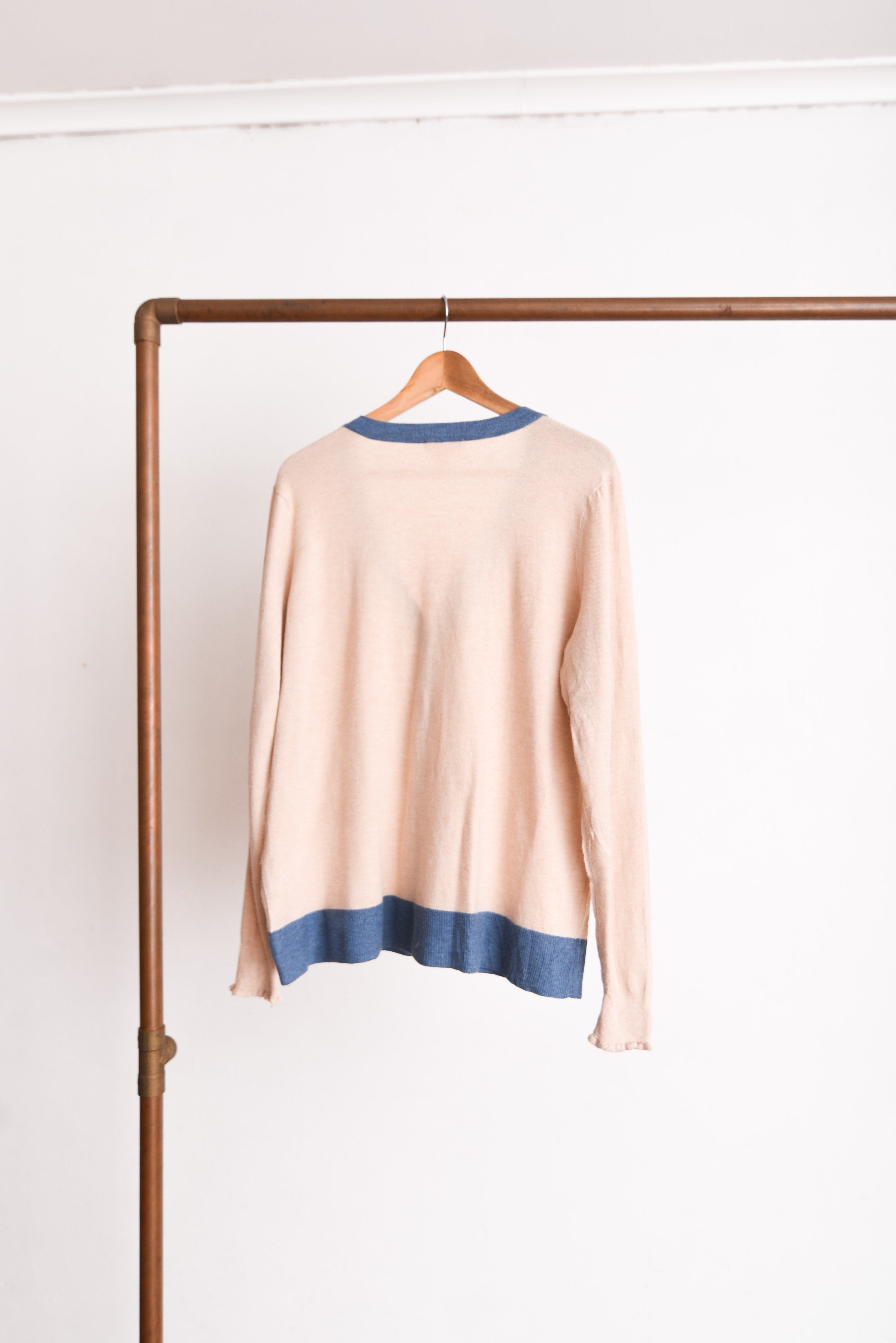 Cardigan bicolor beige blue