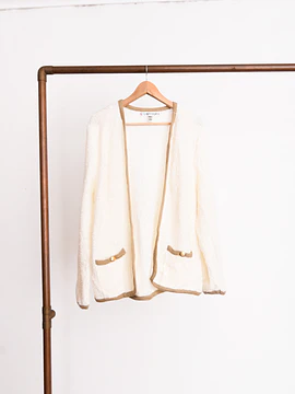 Cardigan tapado marfil vintage 80s