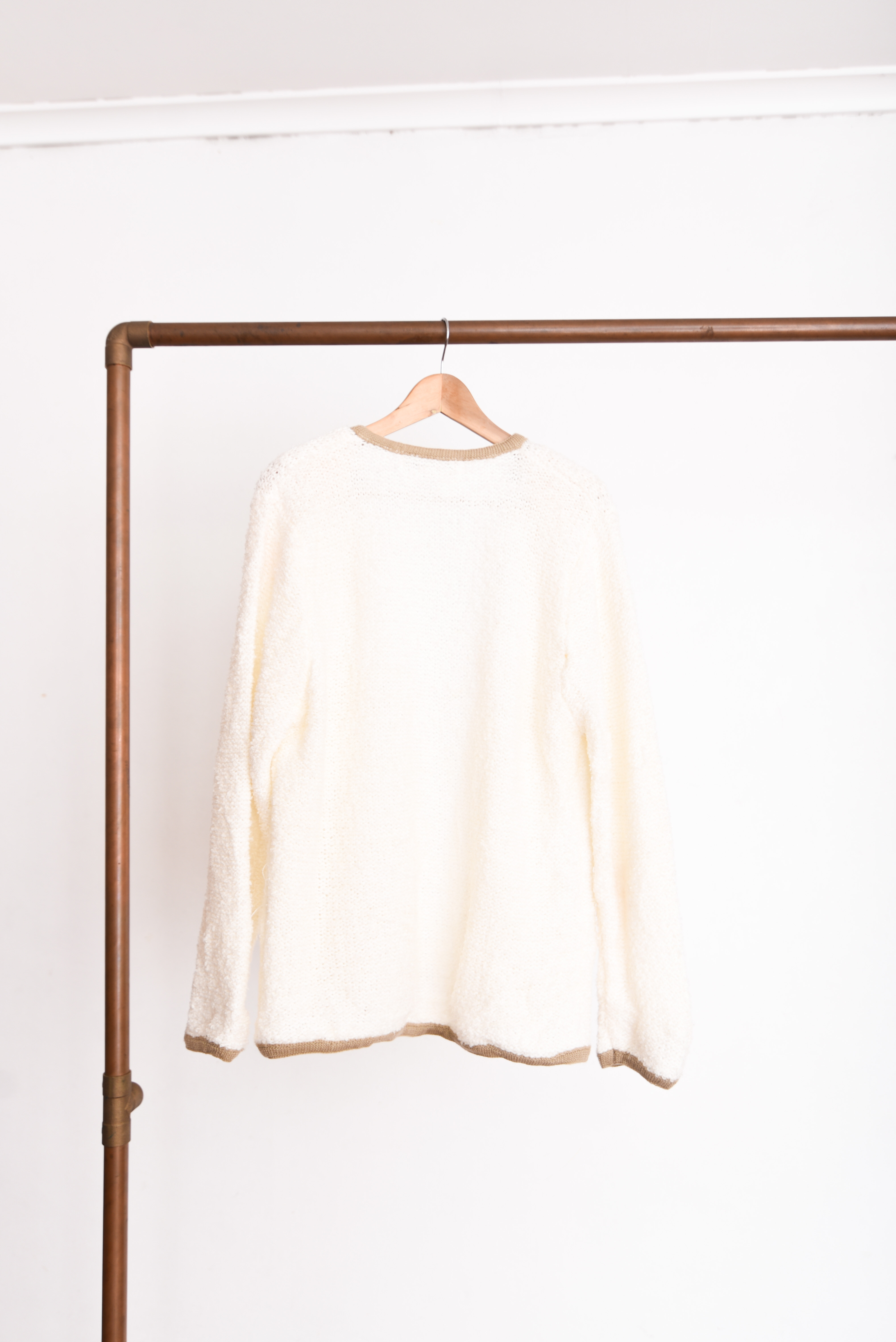 Cardigan tapado marfil vintage 80s