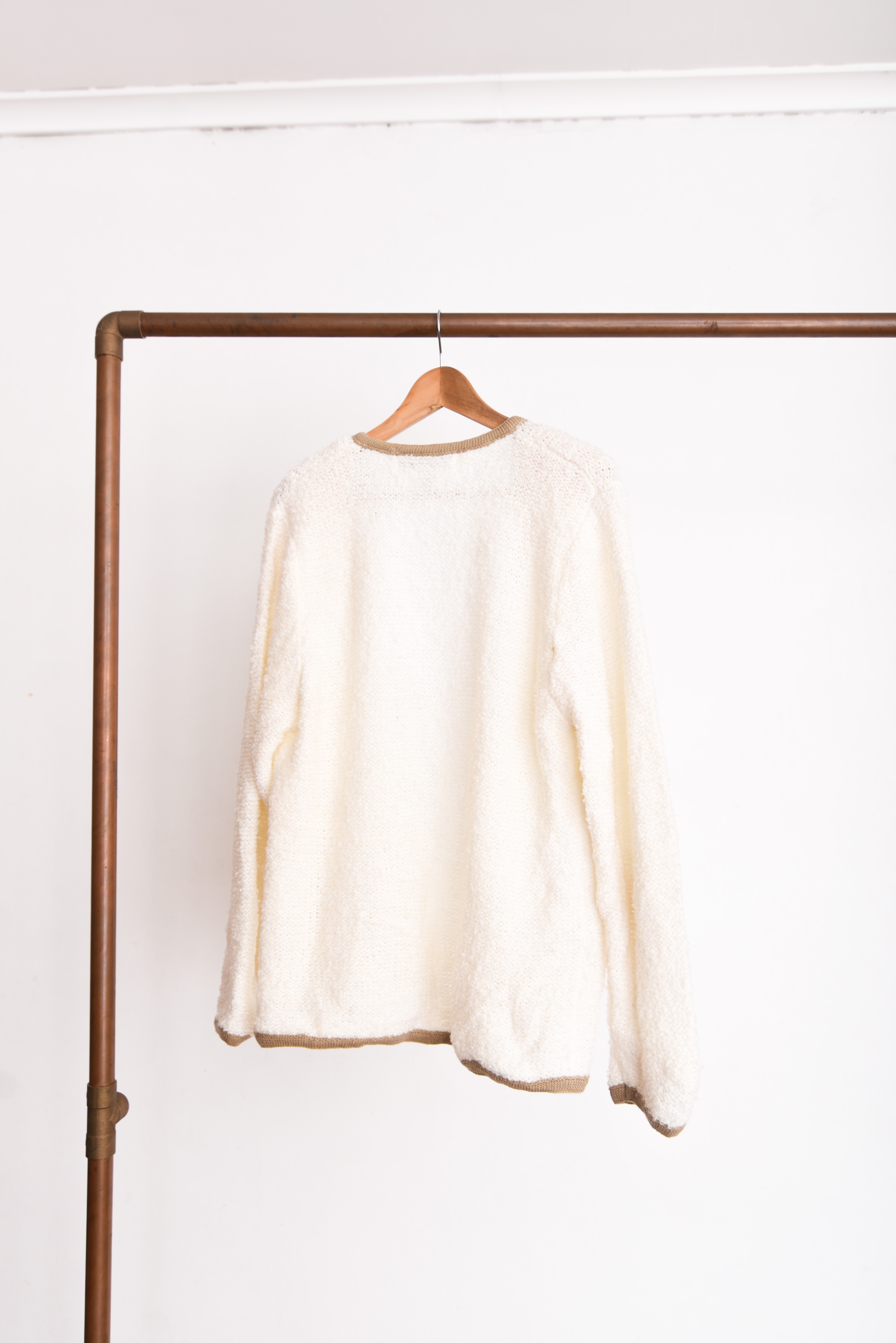 Cardigan tapado marfil vintage 80s