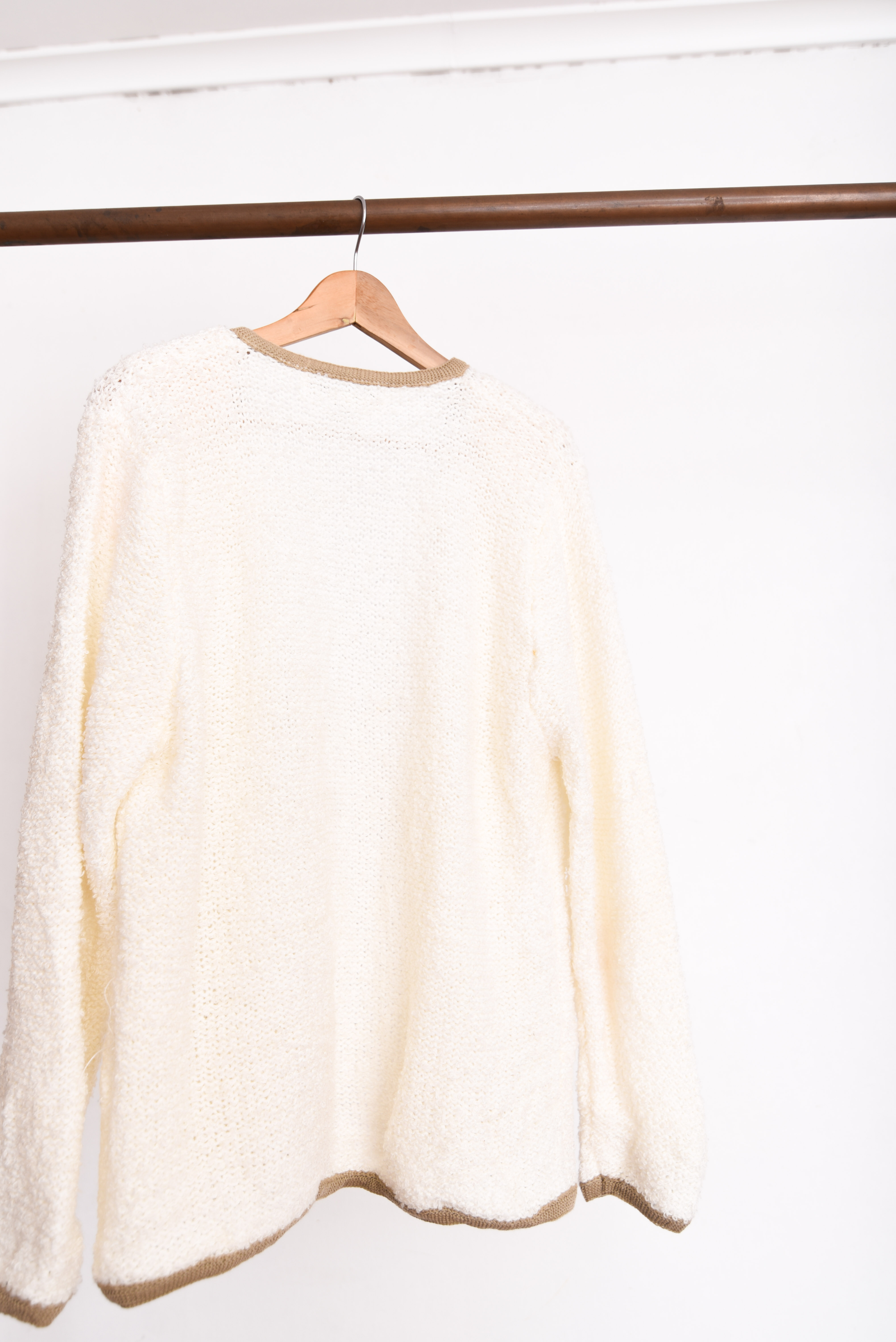 Cardigan tapado marfil vintage 80s
