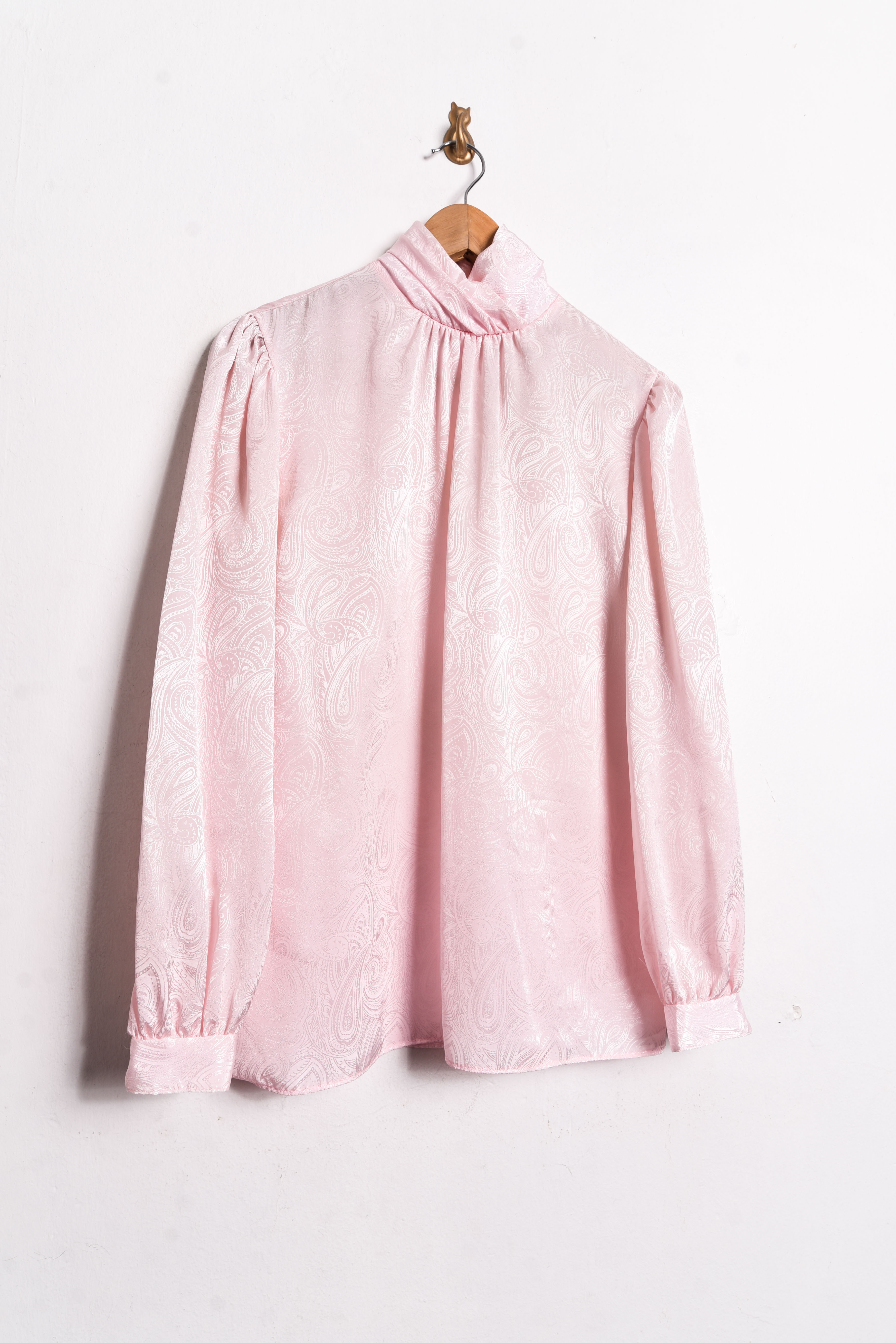 Blusa rosa pastel satín 80s