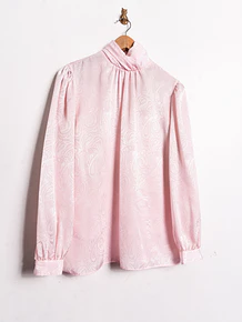 Blusa rosa pastel satín 80s