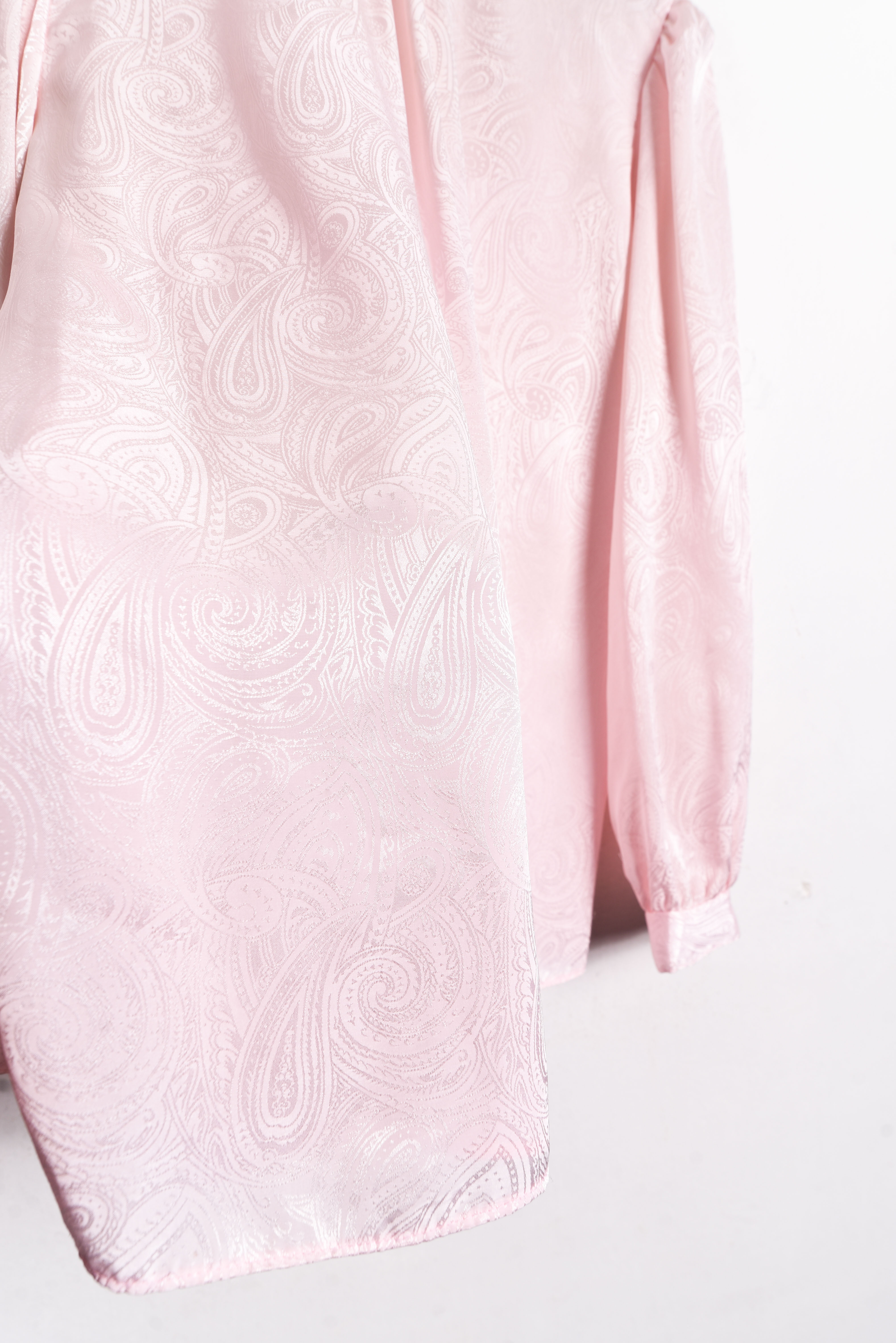 Blusa rosa pastel satín 80s