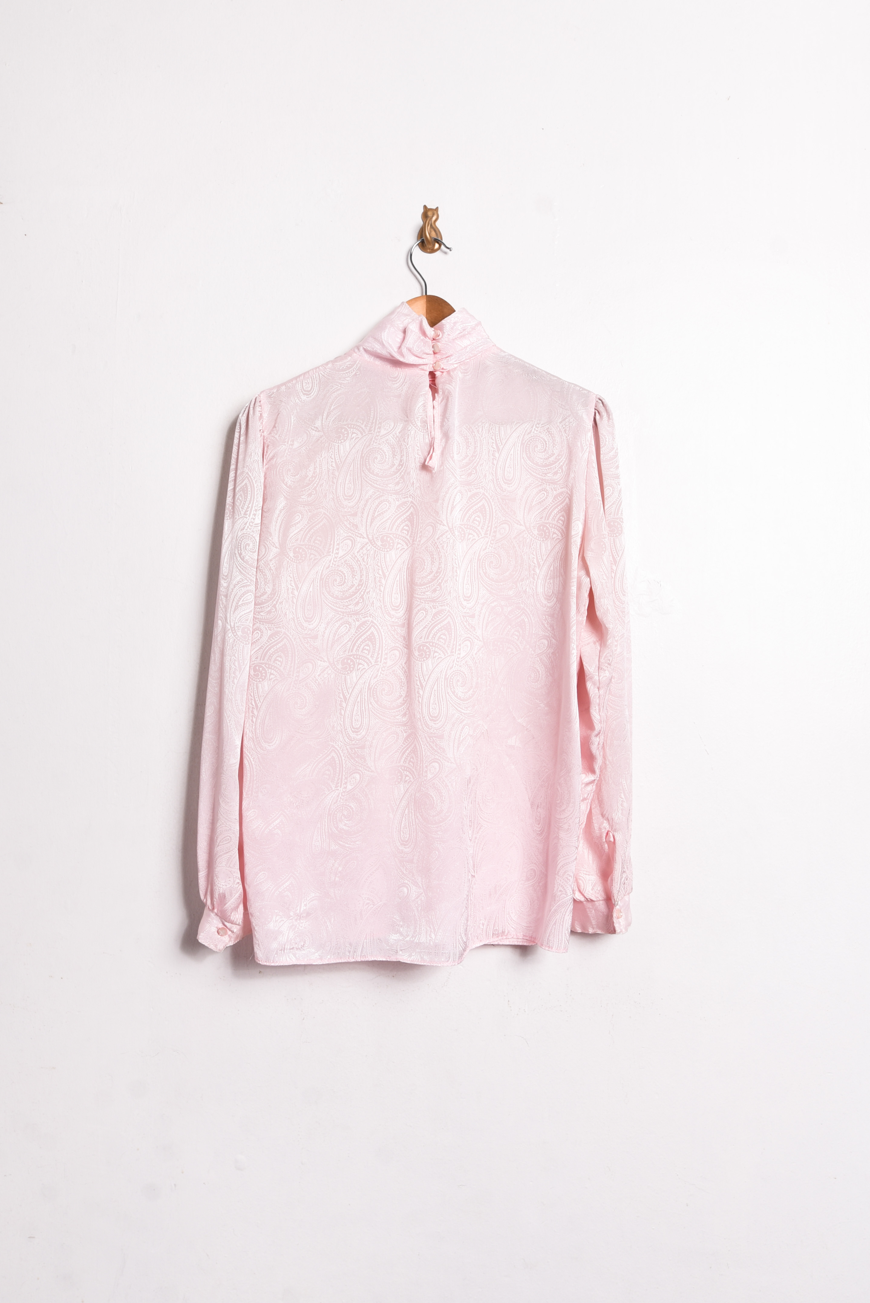 Blusa rosa pastel satín 80s