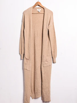 Maxi cardigan tapado nude
