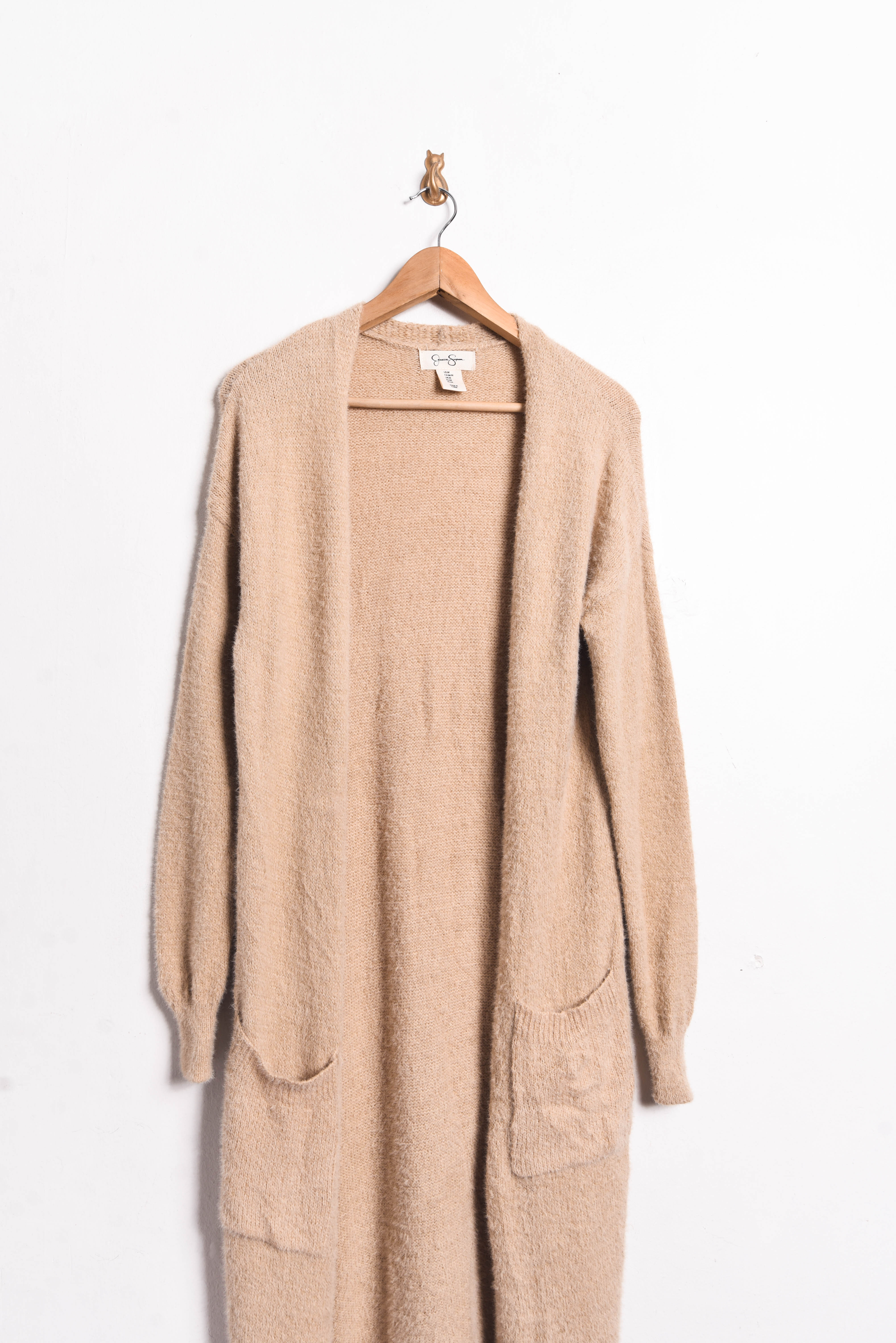 Maxi cardigan tapado nude