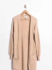 Maxi cardigan tapado nude