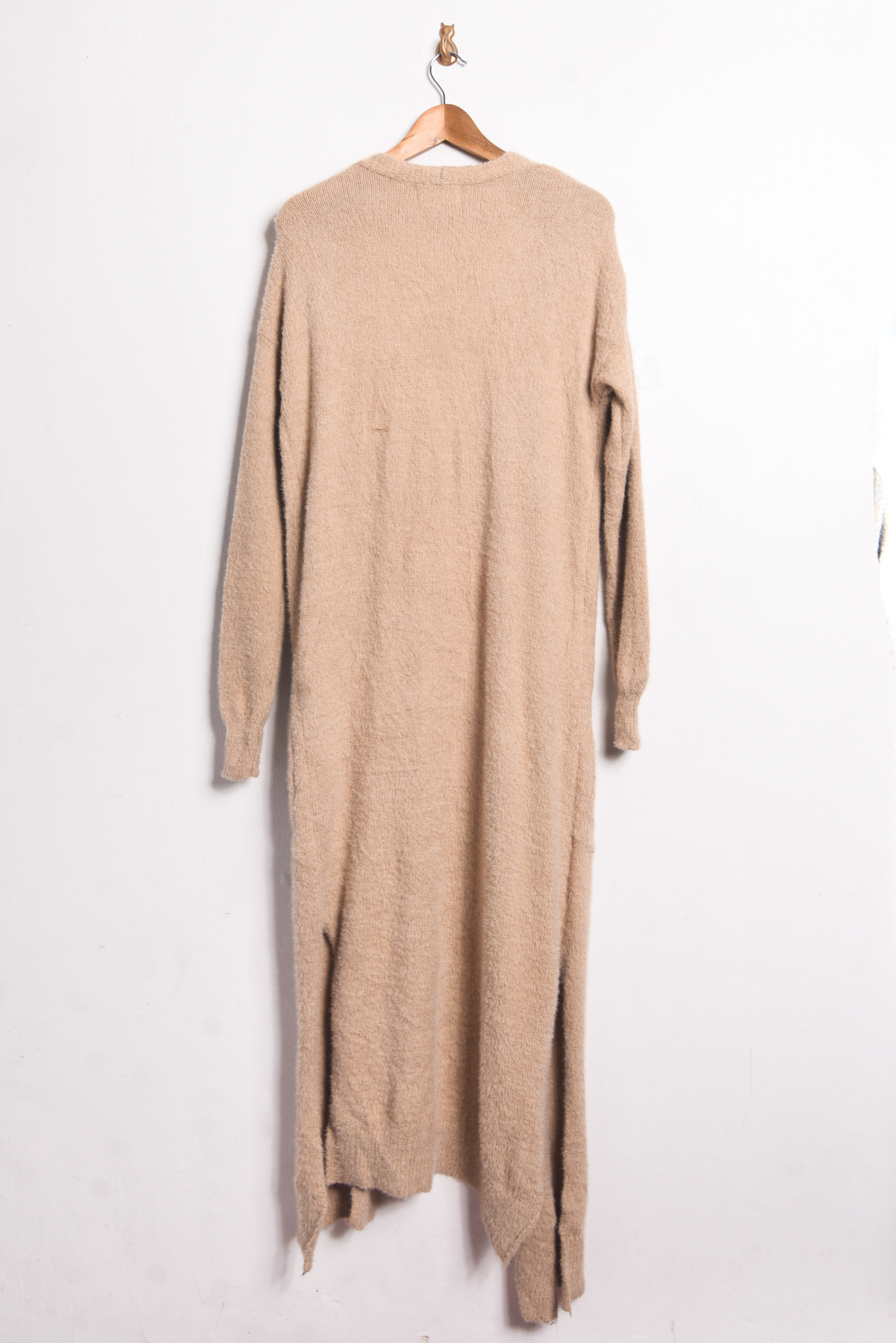 Maxi cardigan tapado nude