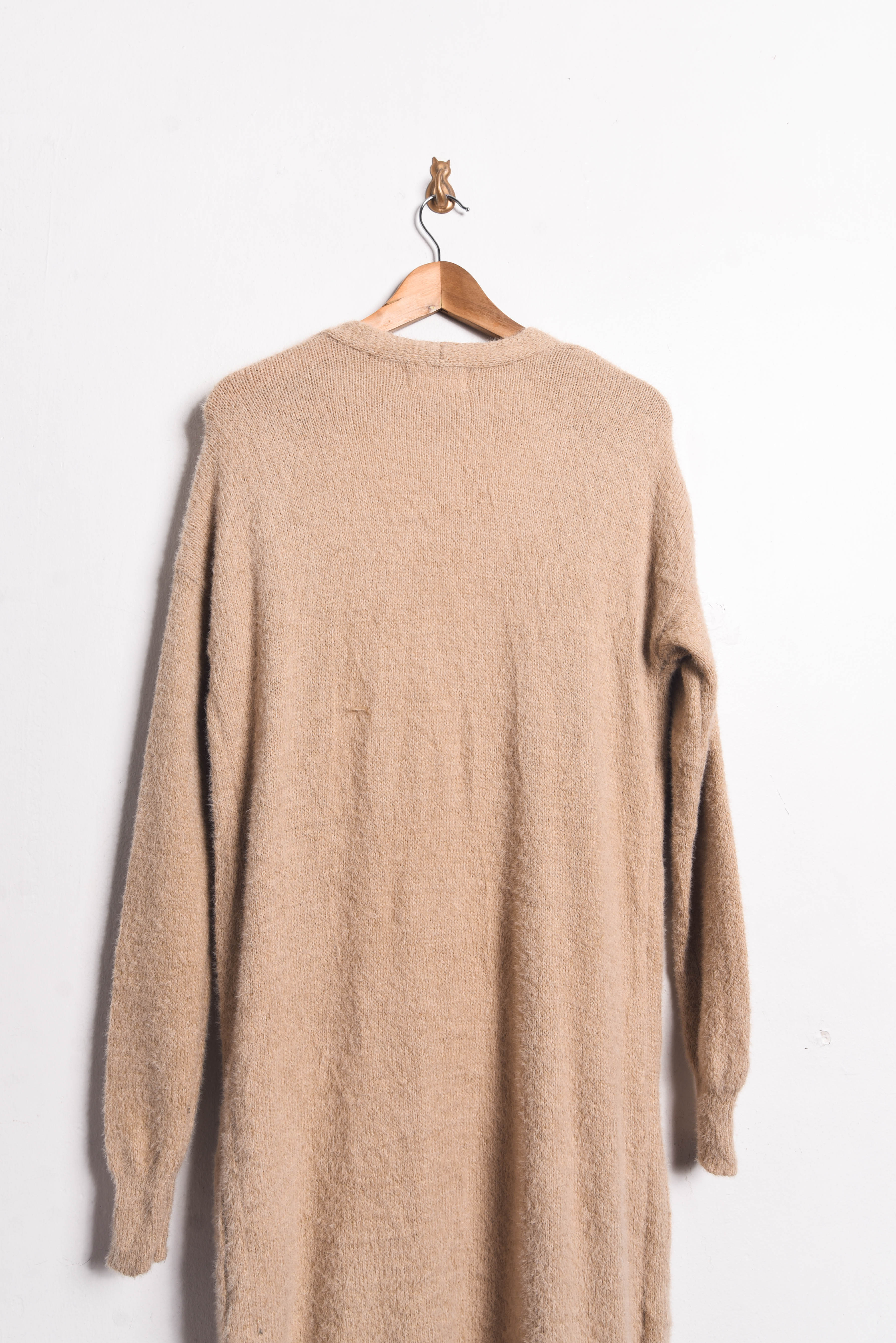 Maxi cardigan tapado nude