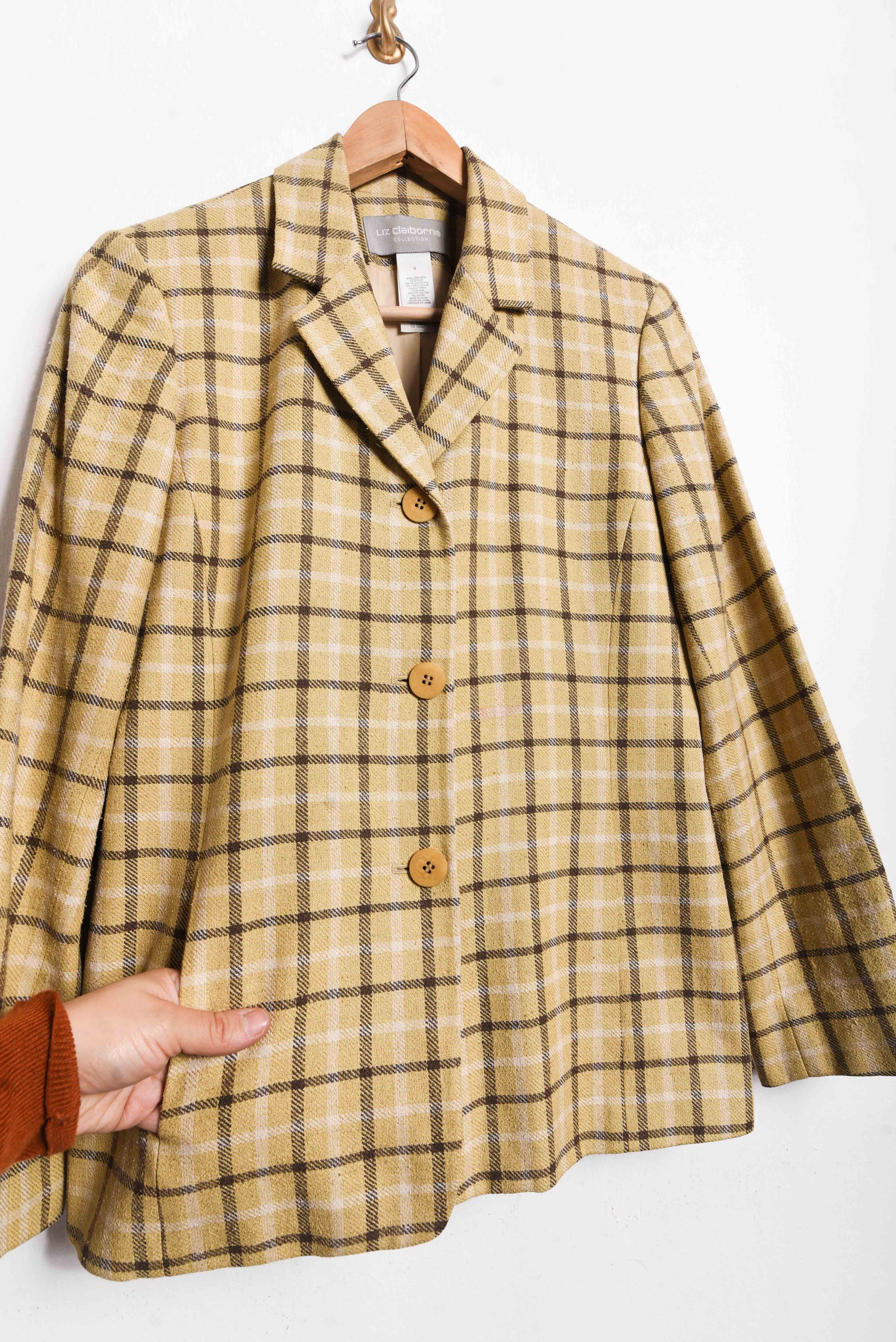 Blazer grilla vintage lino y seda