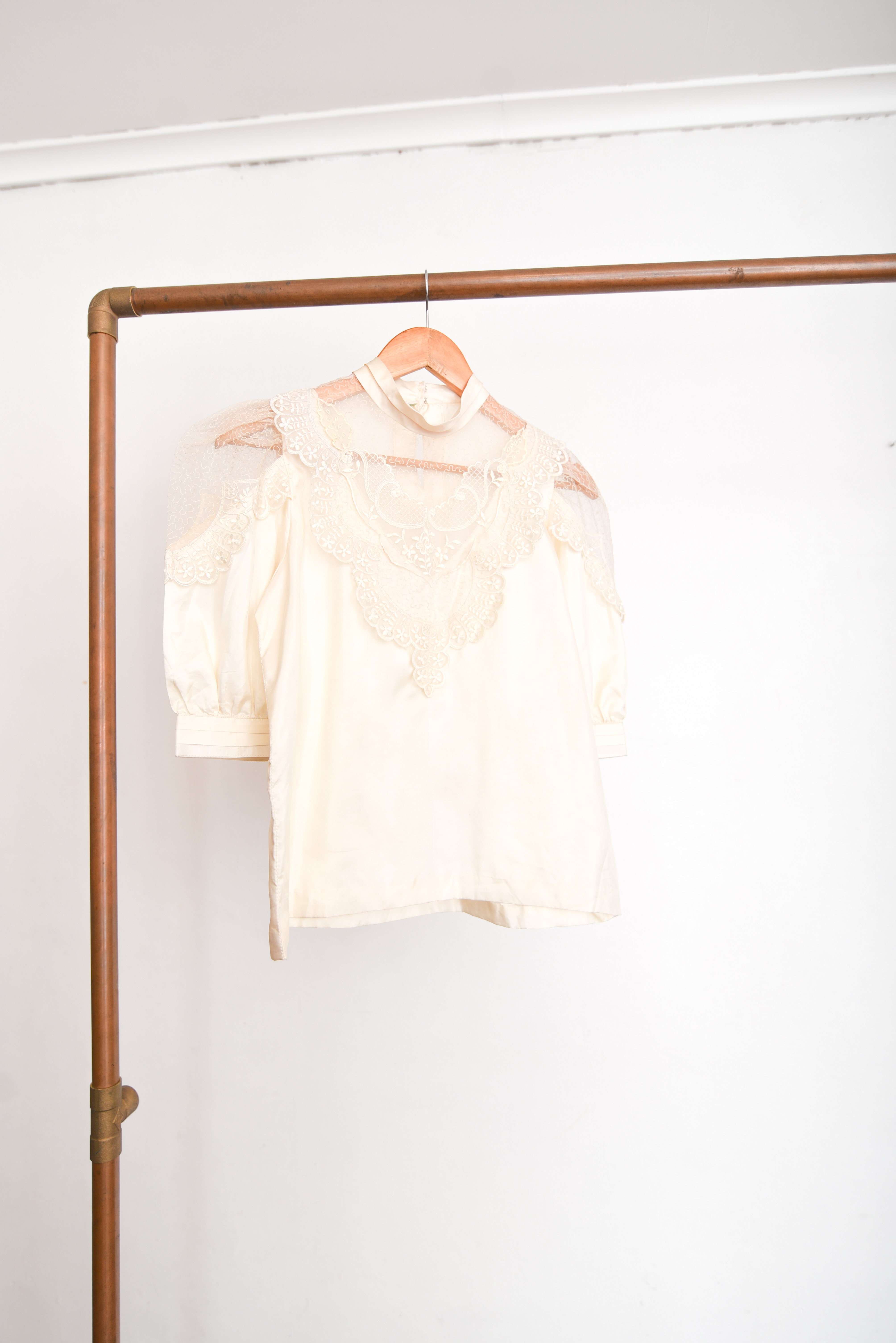 Blusa marfil vintage romántica globo
