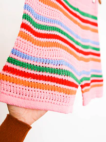 Short tejido rayado rosado