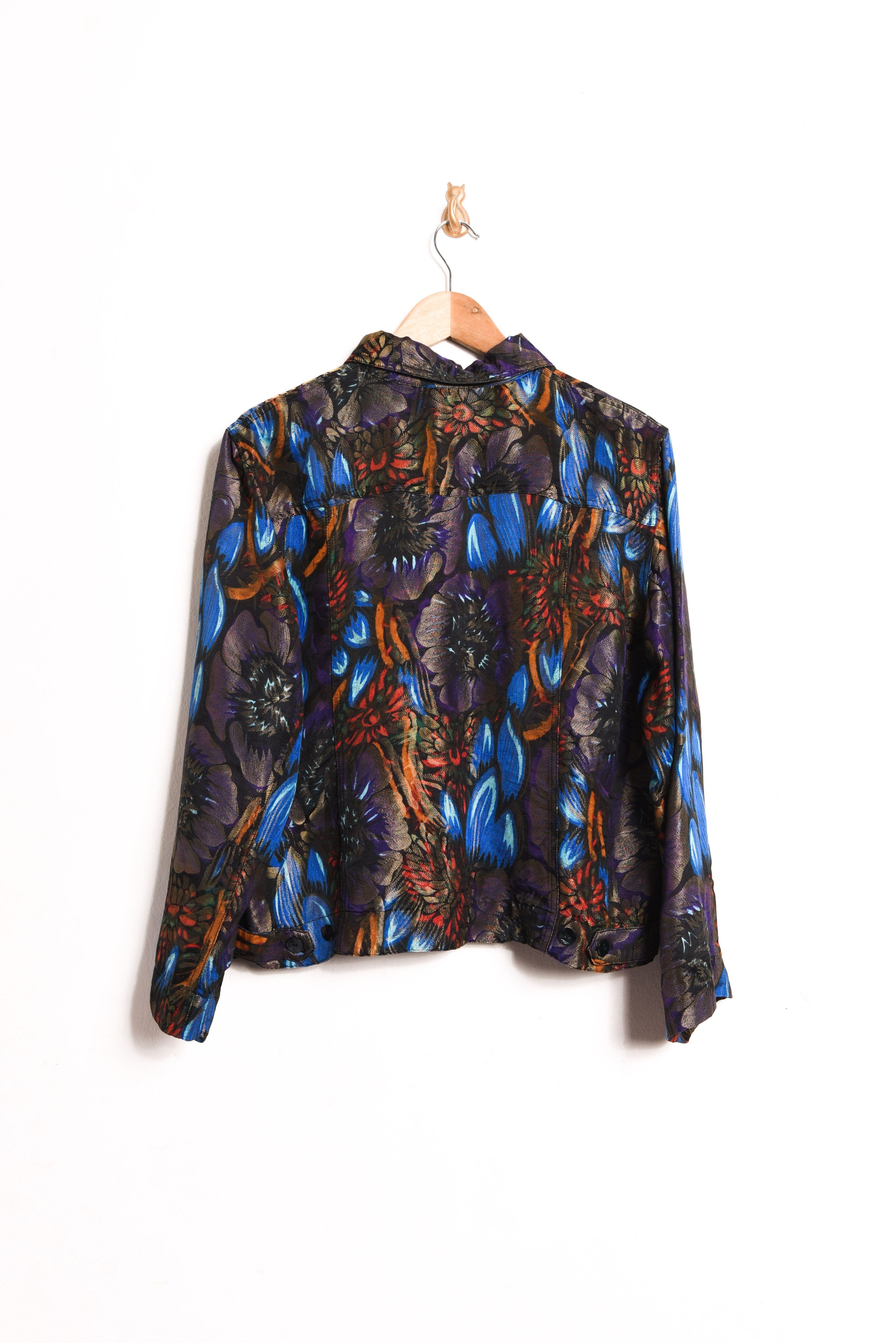 Chaqueta brocato silk purple floral