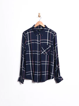Camisa leñadora azul tartán