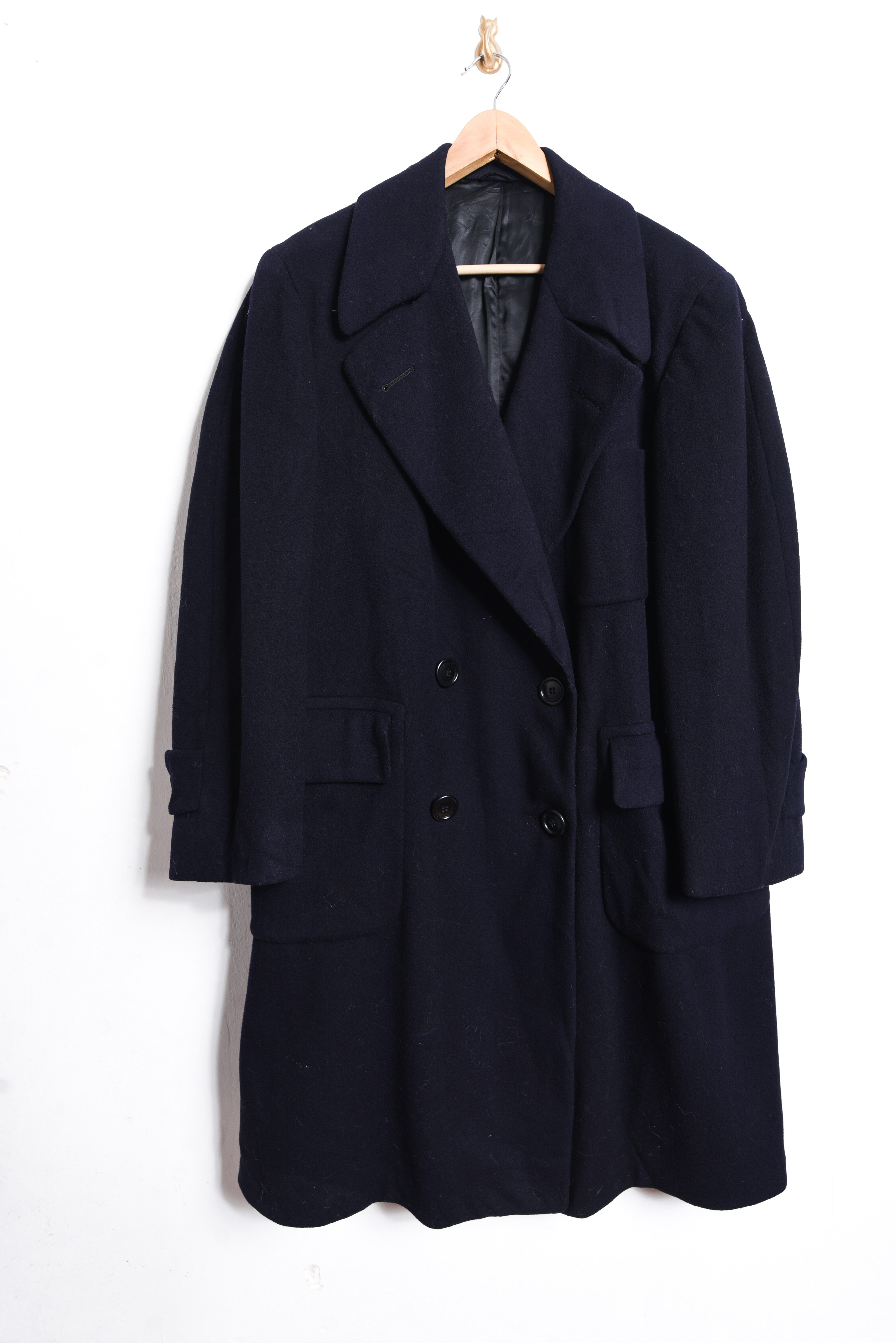Abrigo azul navy lana vntg
