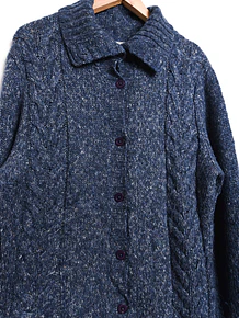 Cardigan azul jaspeado lana LL Bean