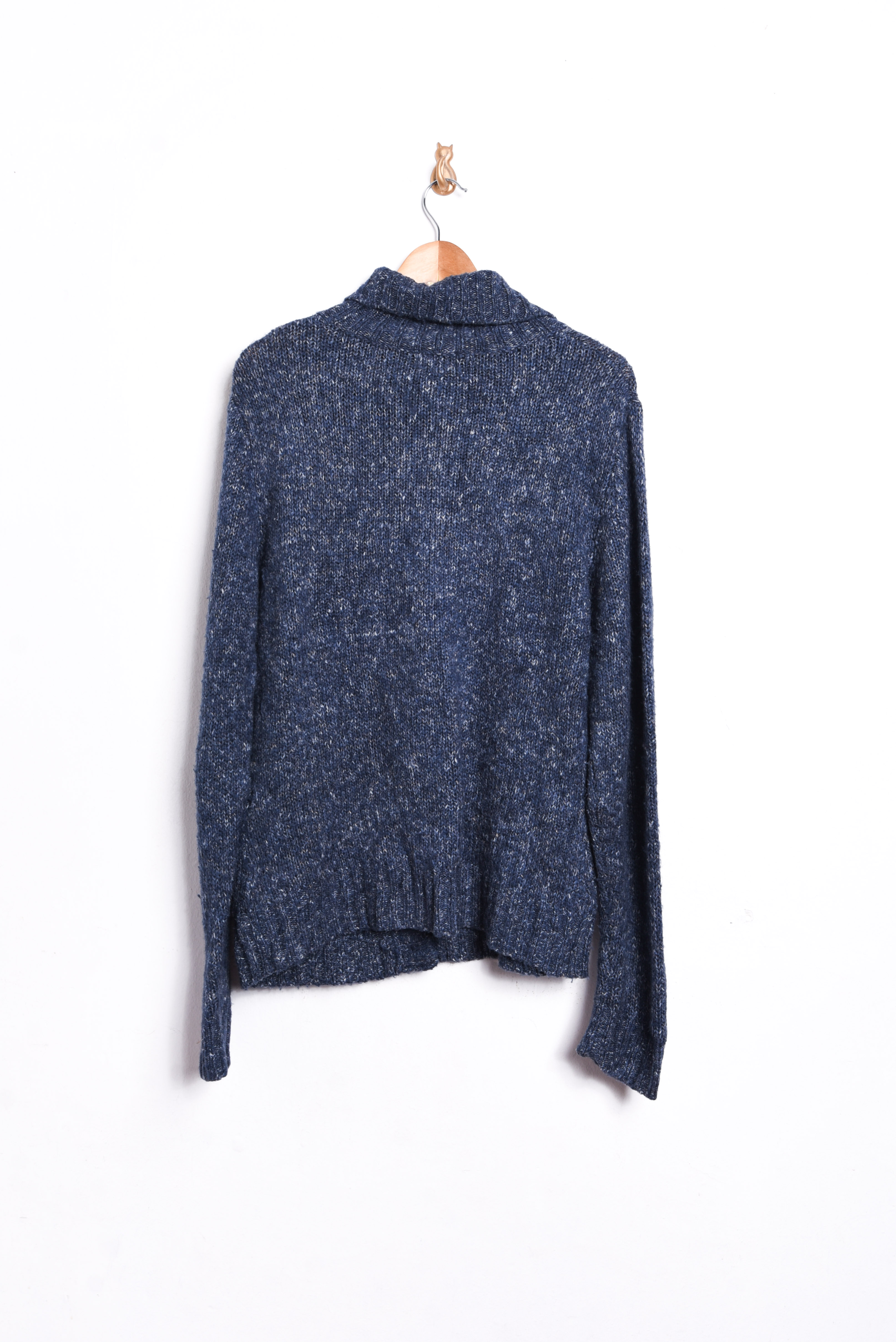 Cardigan azul jaspeado lana LL Bean