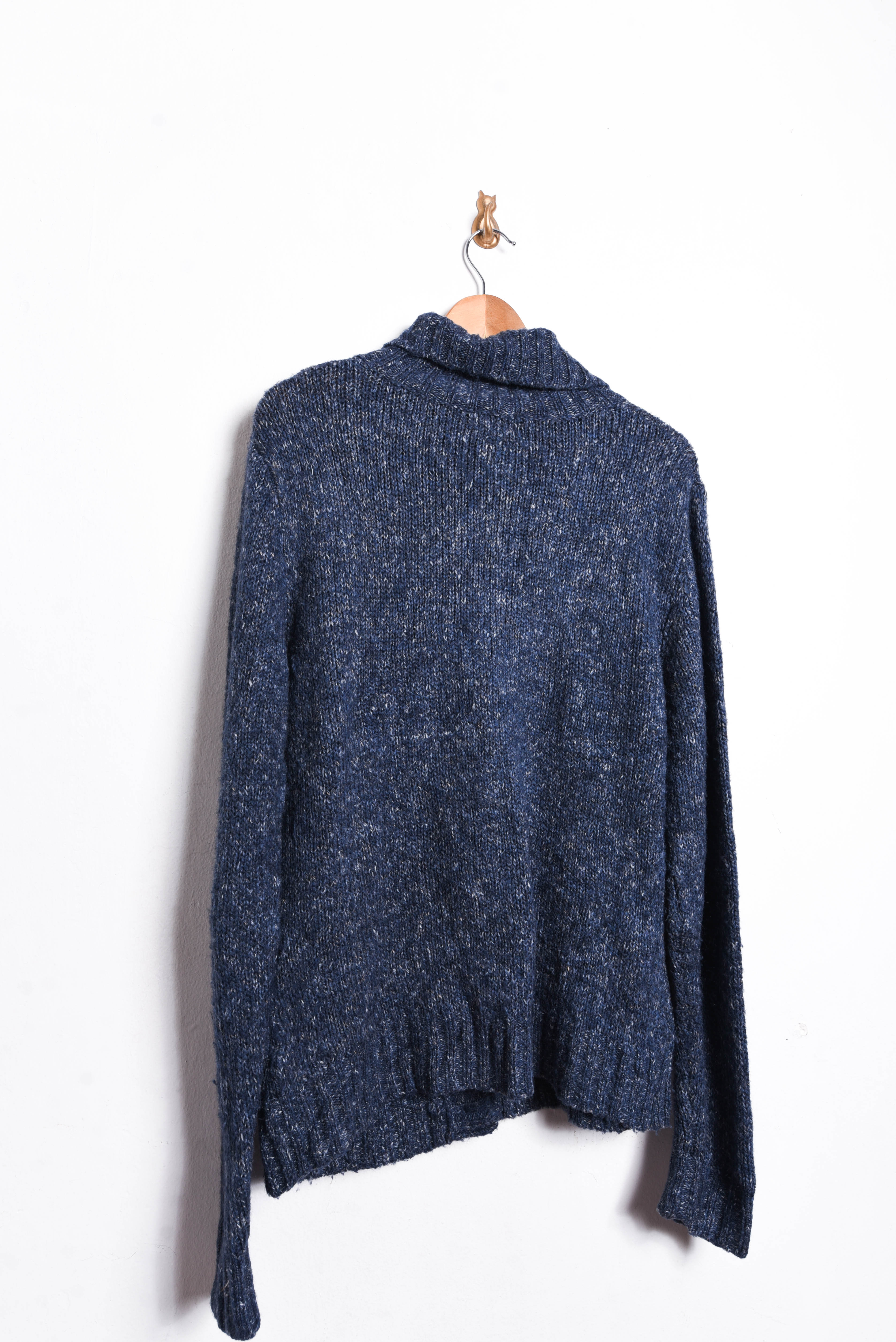 Cardigan azul jaspeado lana LL Bean