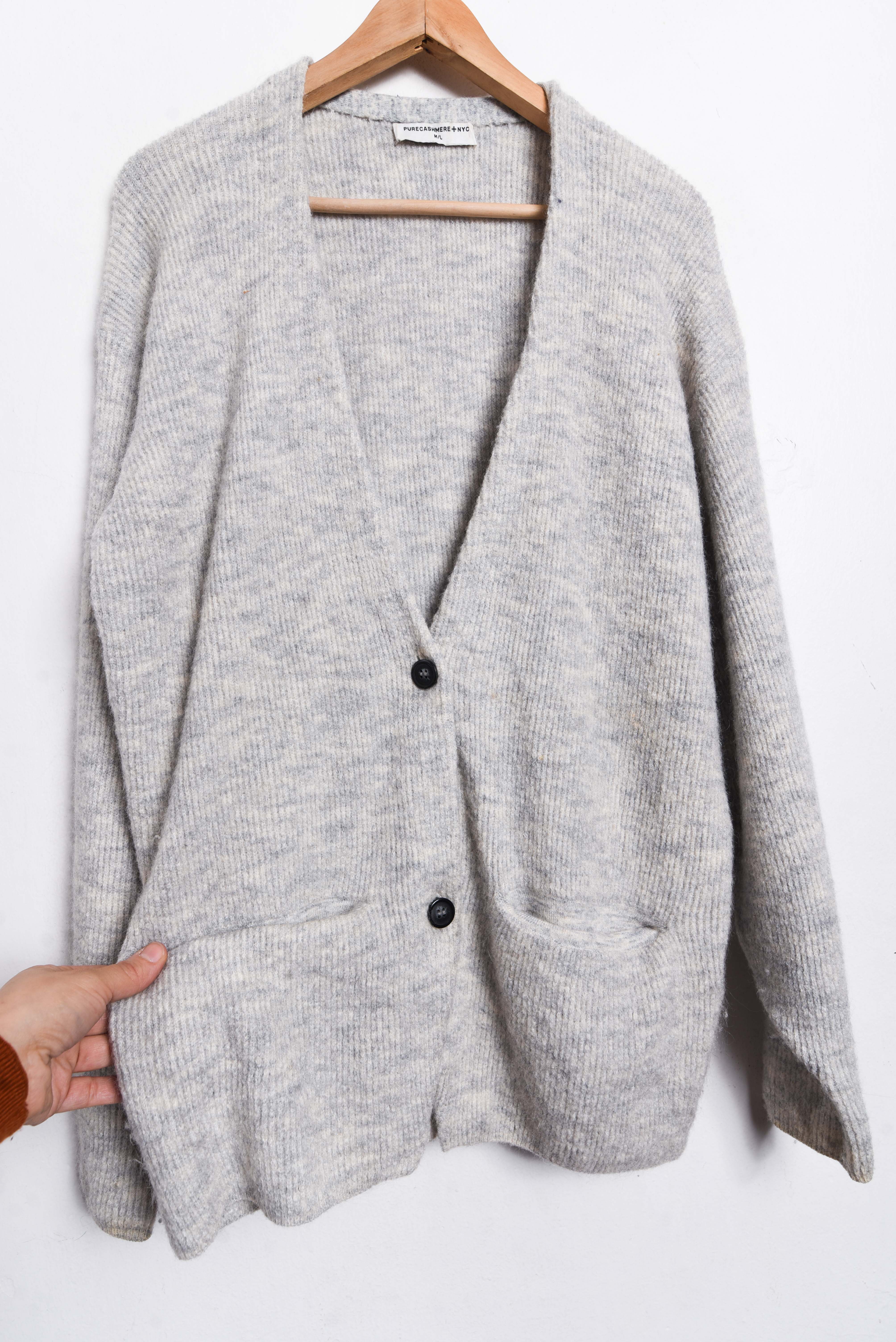 Cardigan gris perla Lana
