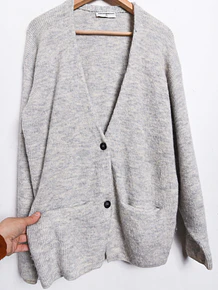 Cardigan gris perla Lana