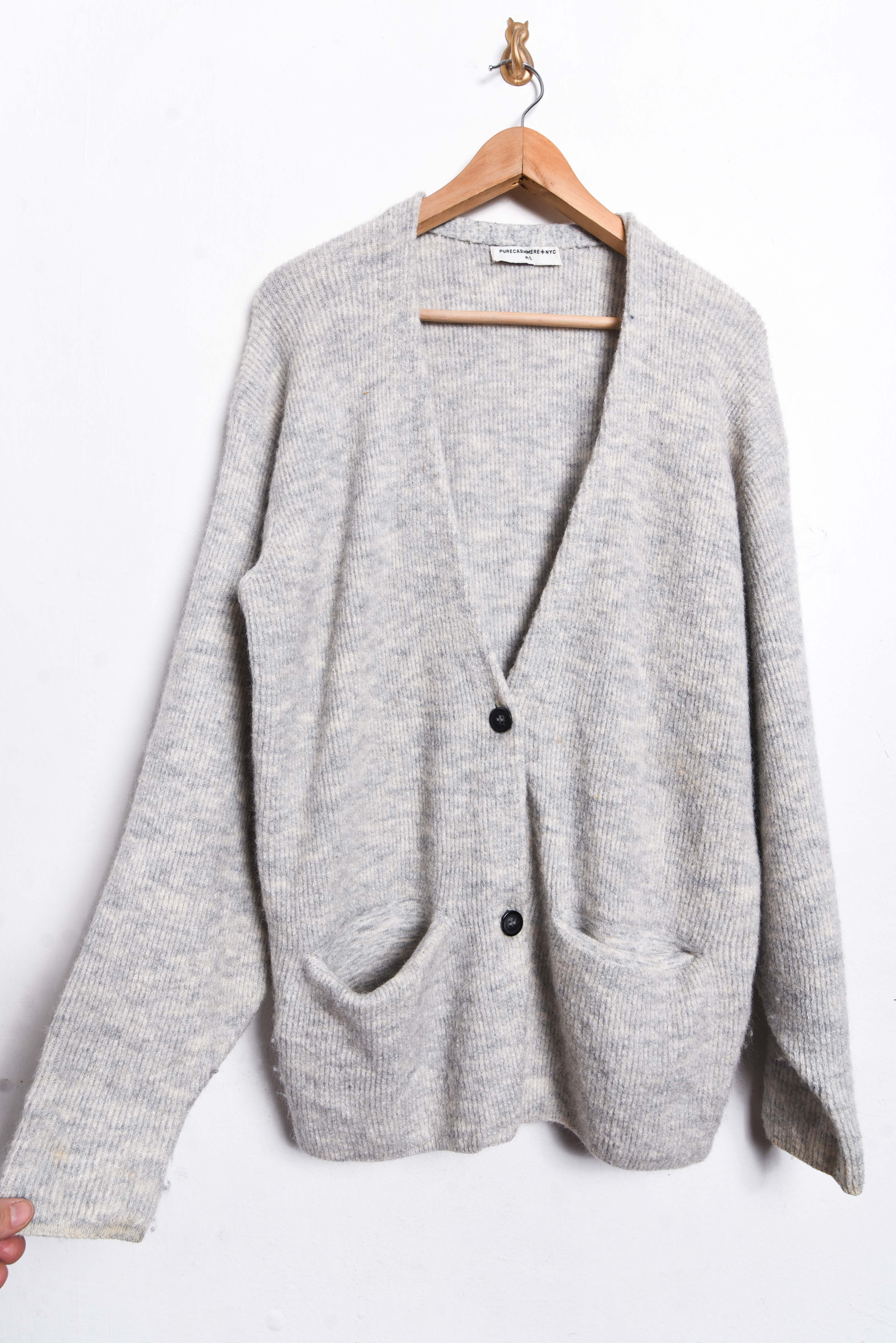 Cardigan gris perla Lana