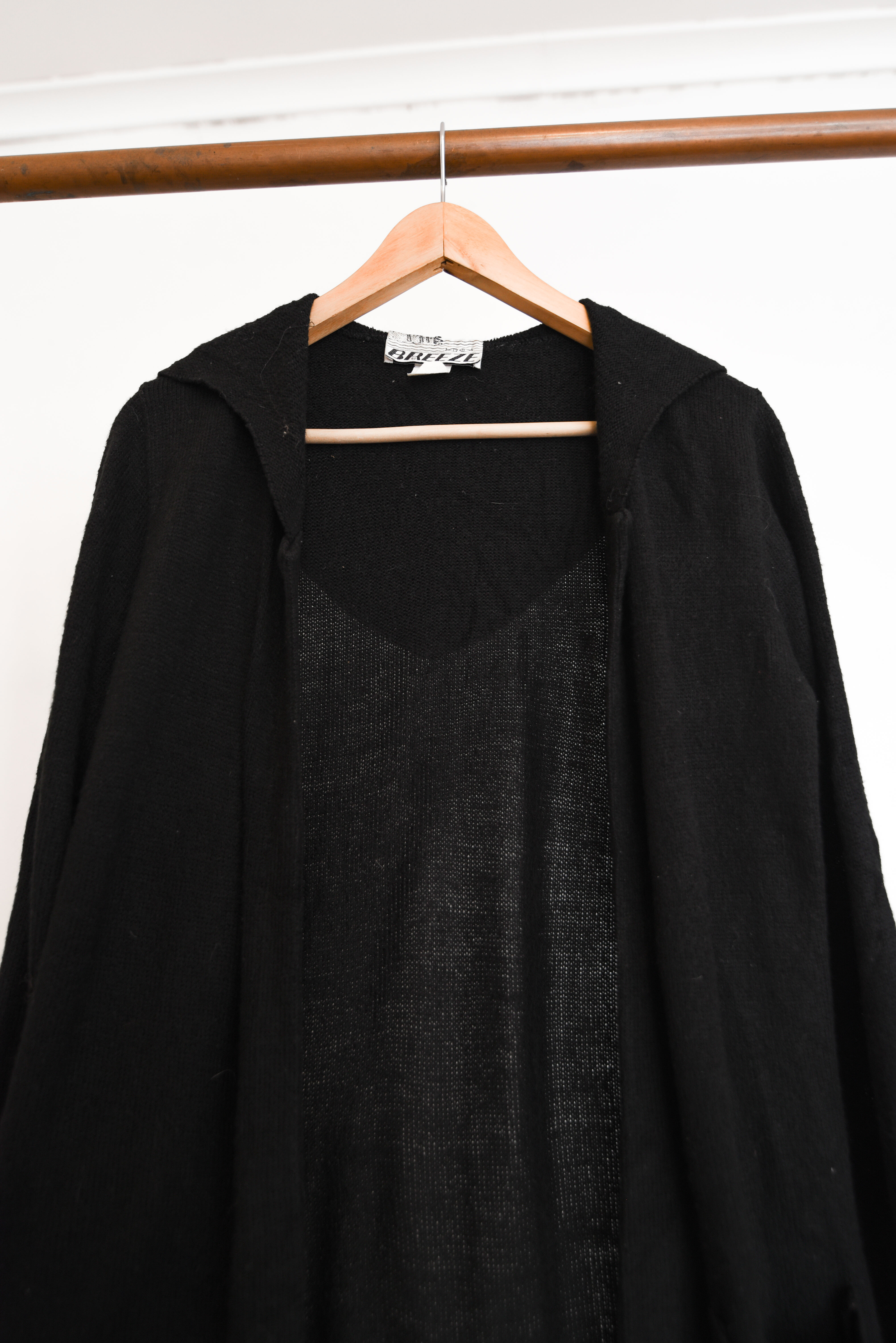 Cardigan negro tapado 90s