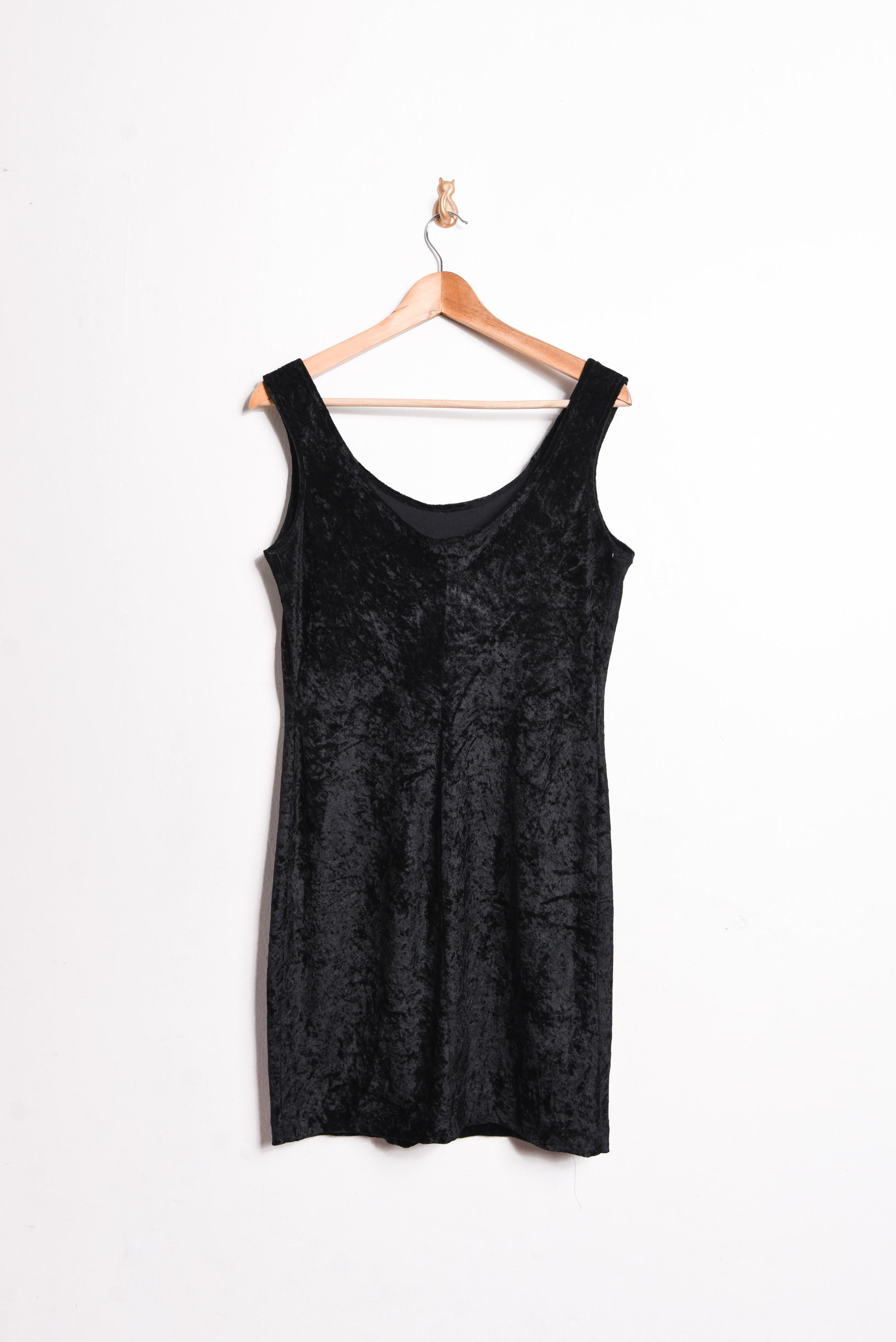 Vestido black velvet 90s