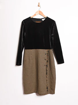 Vestido velvet y rombos vintage