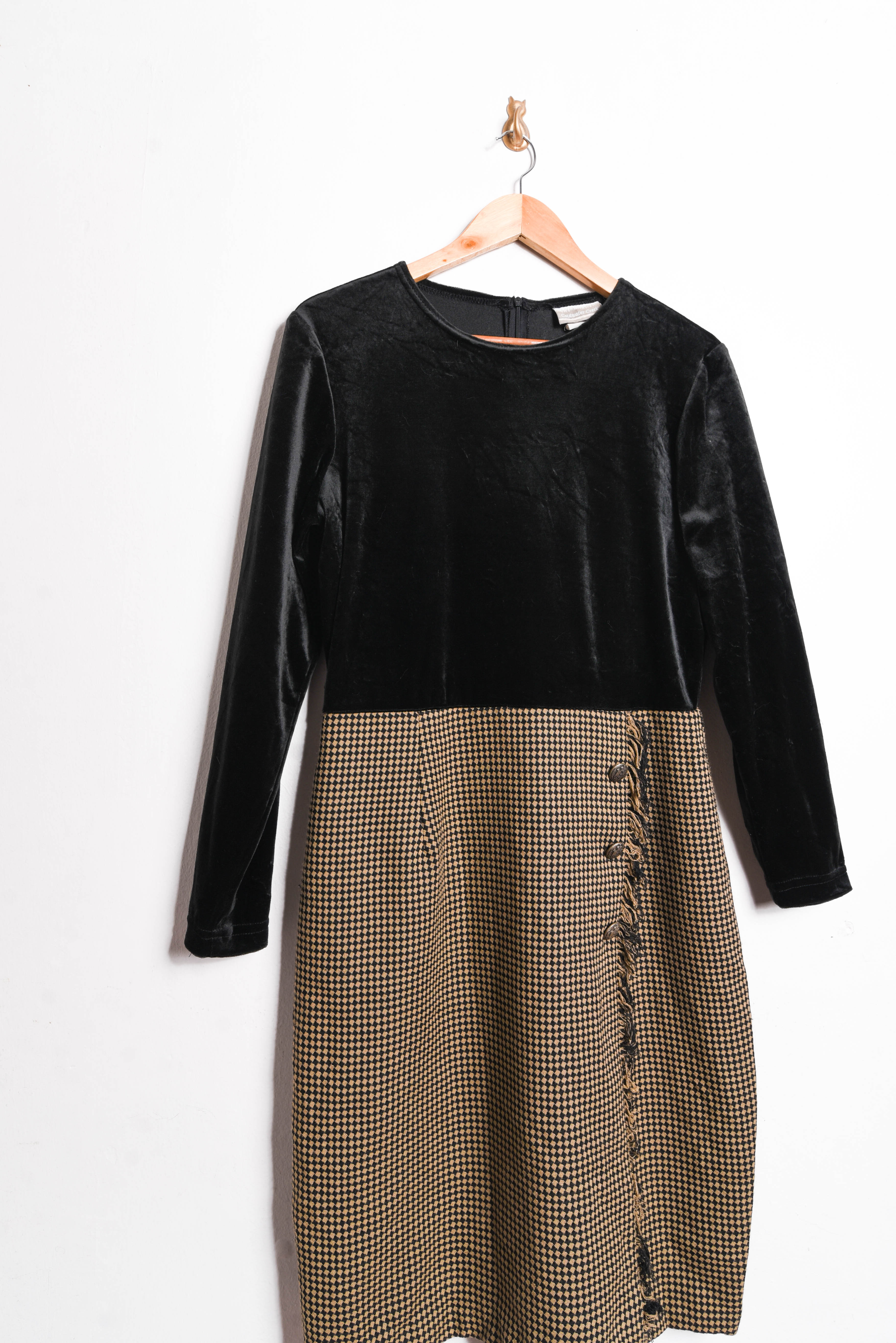 Vestido velvet y rombos vintage