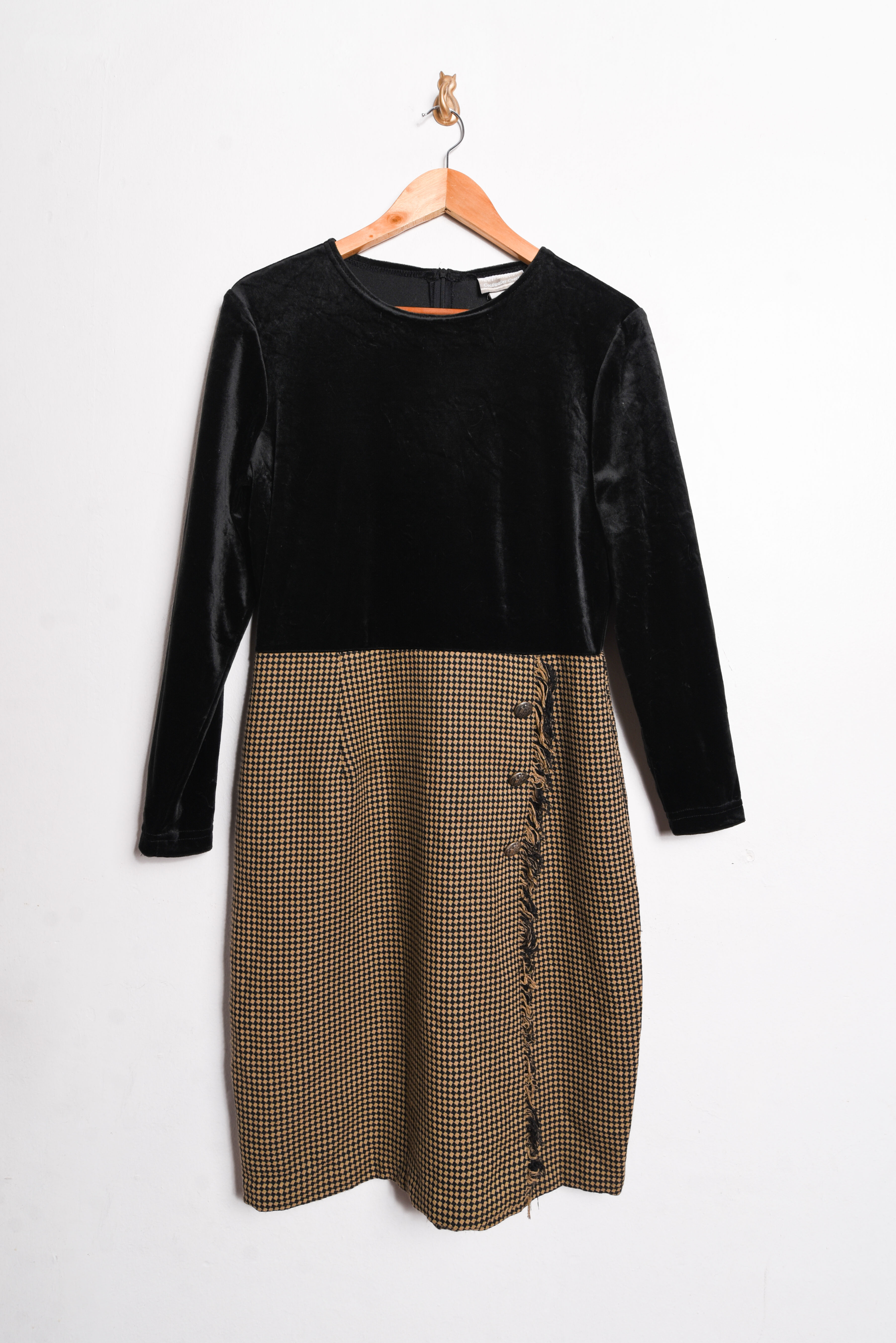 Vestido velvet y rombos vintage