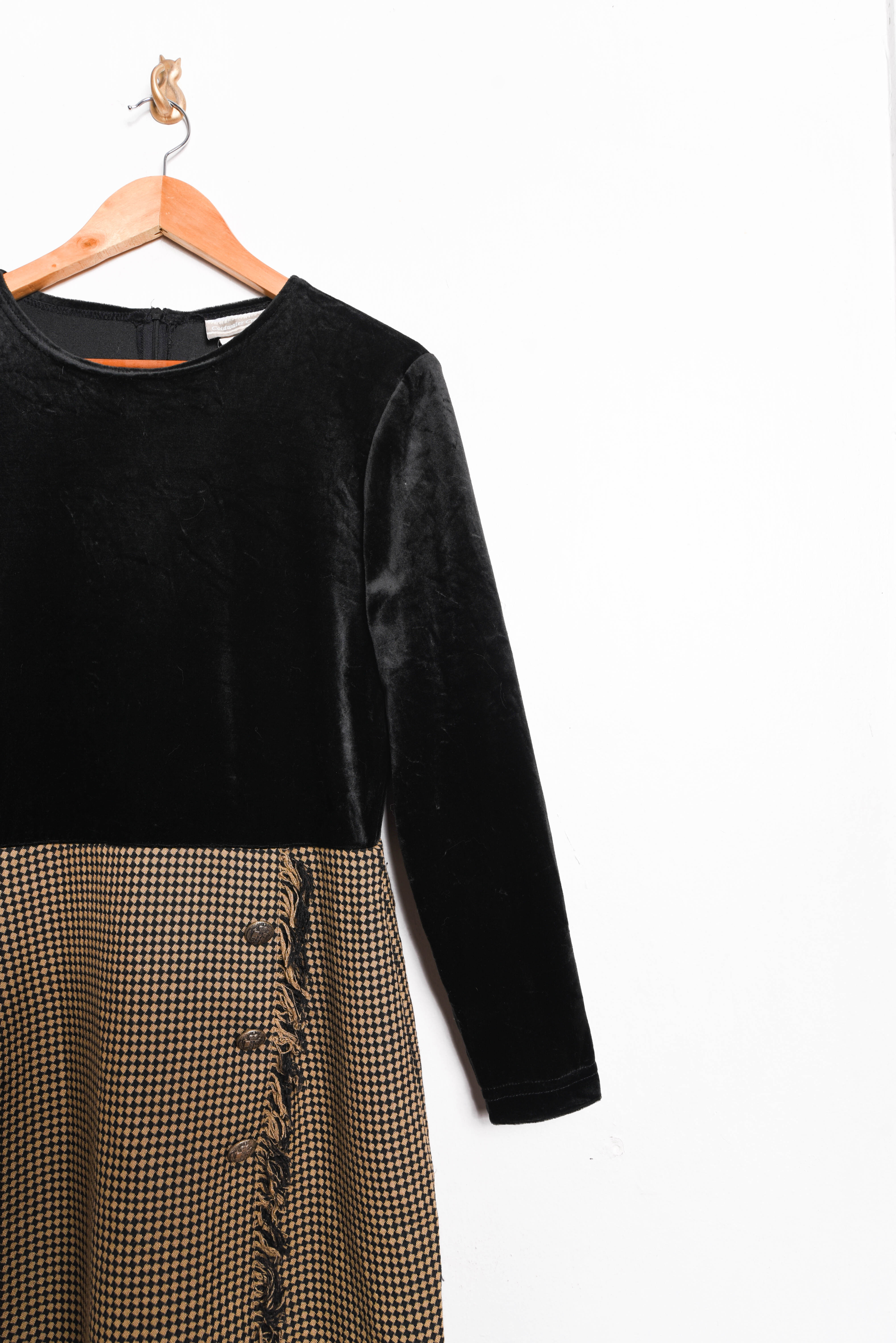 Vestido velvet y rombos vintage