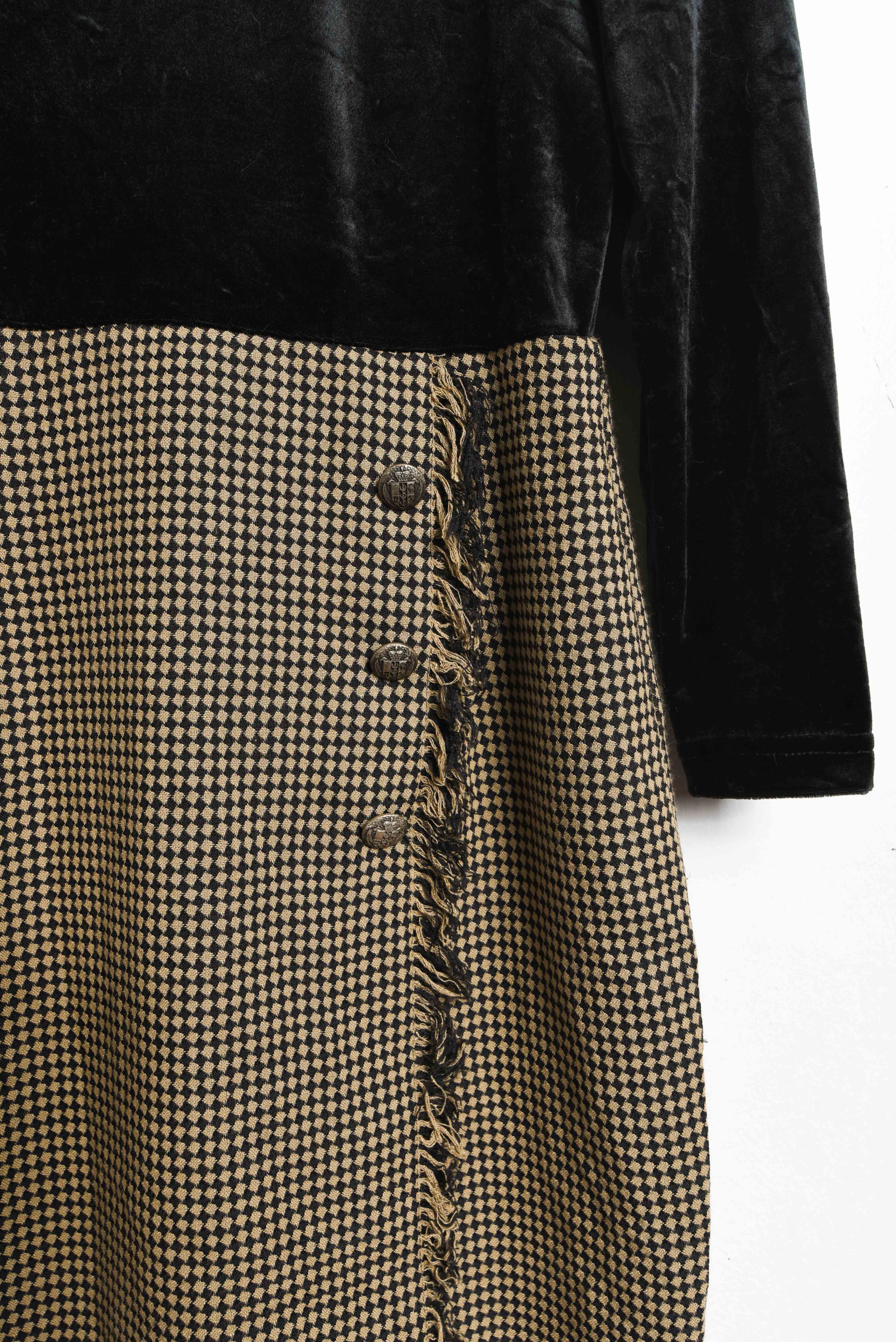 Vestido velvet y rombos vintage